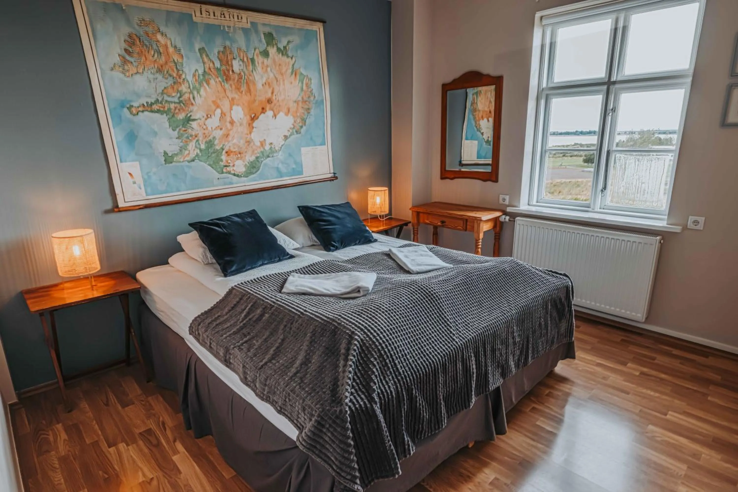 Bed in Héradsskólinn Historic Guesthouse