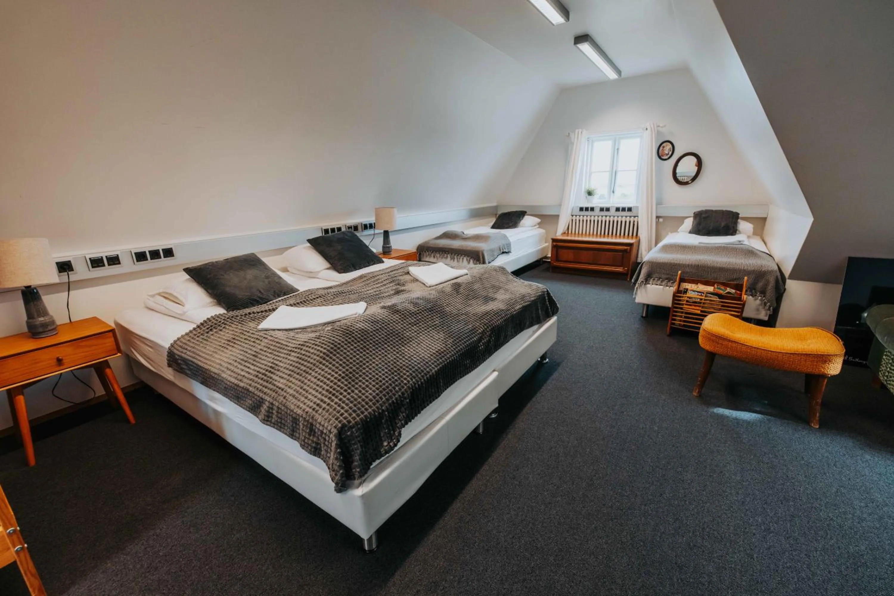 Bed in Héradsskólinn Historic Guesthouse