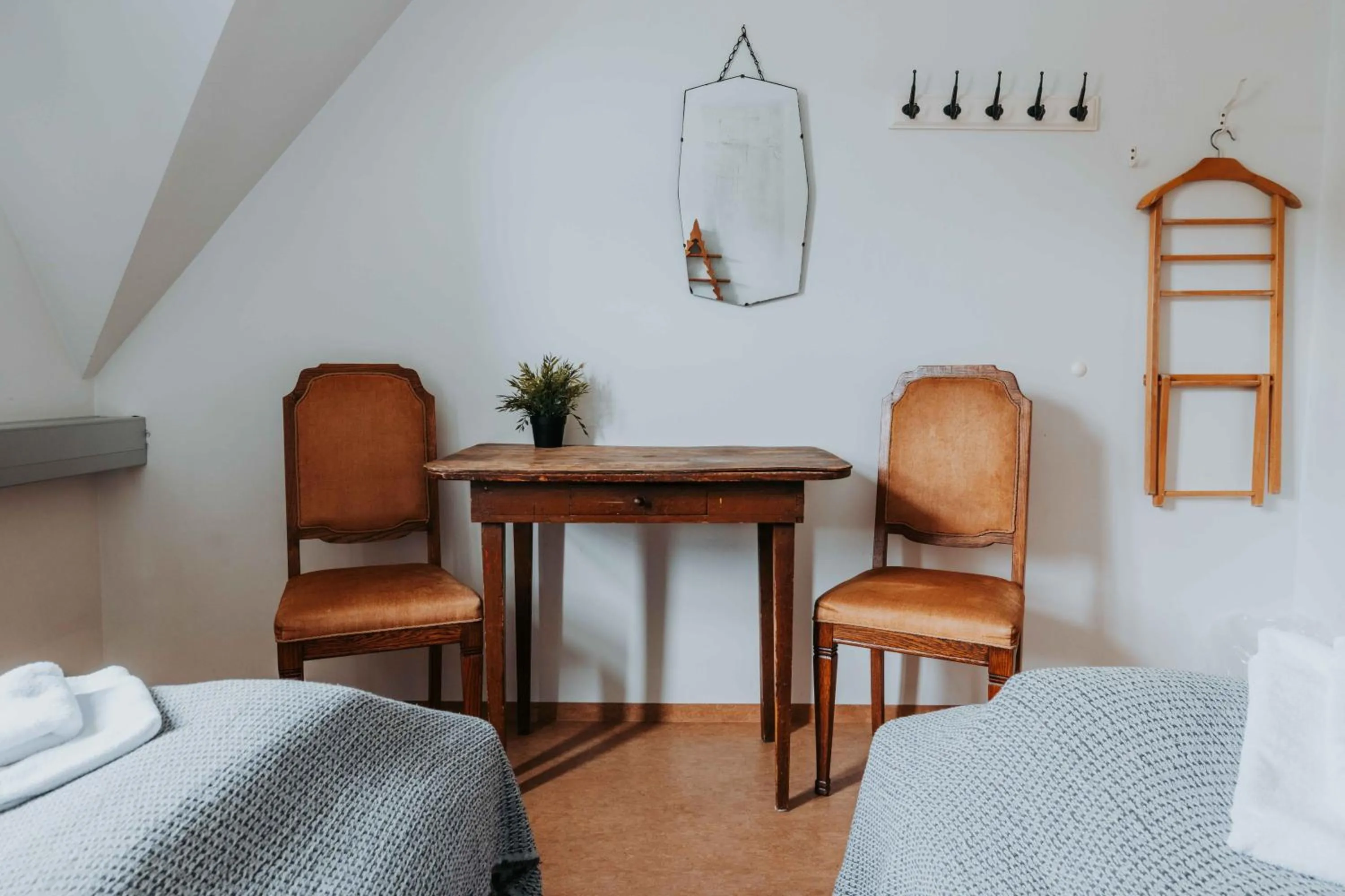 Bed in Héradsskólinn Historic Guesthouse