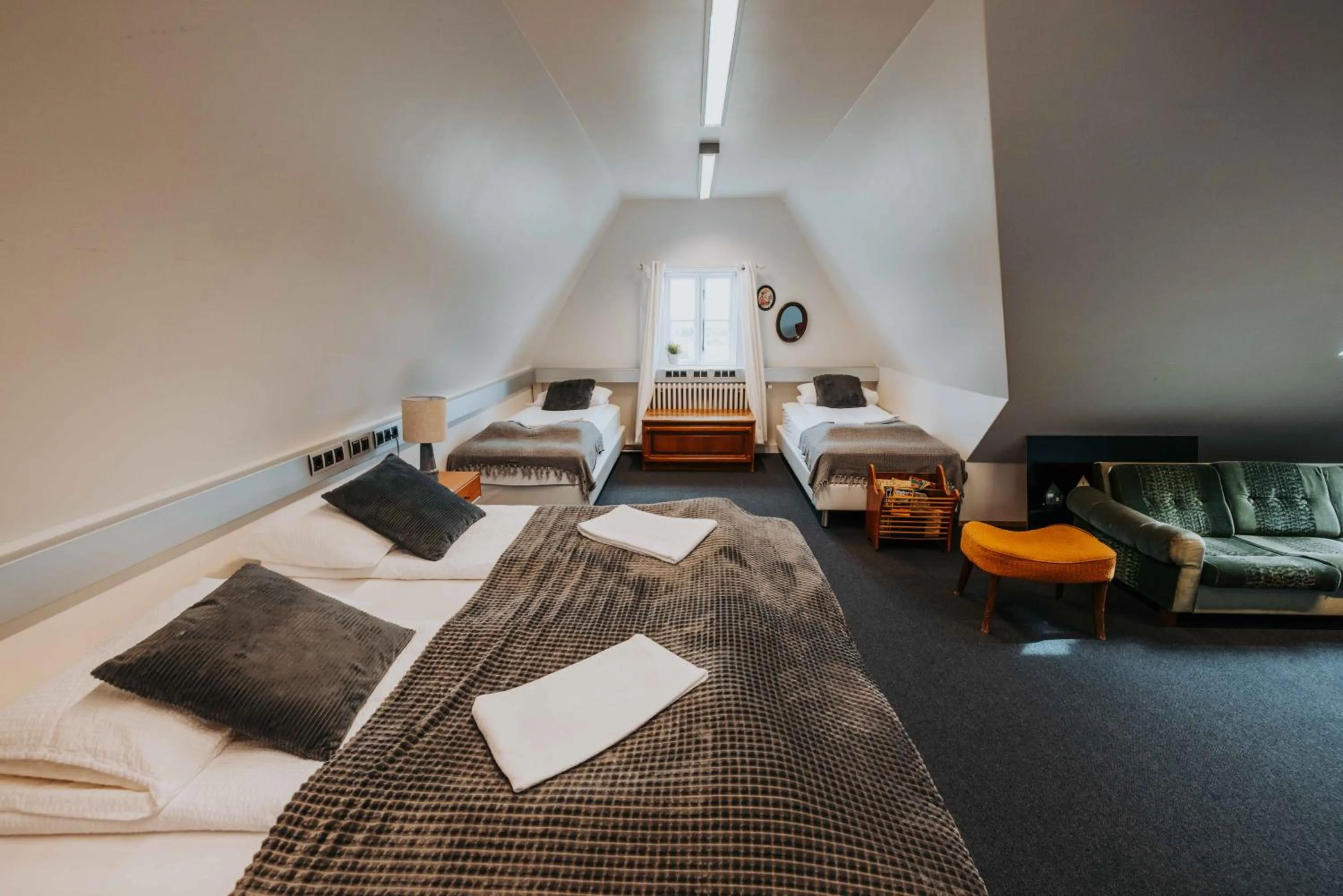 Bed in Héradsskólinn Historic Guesthouse