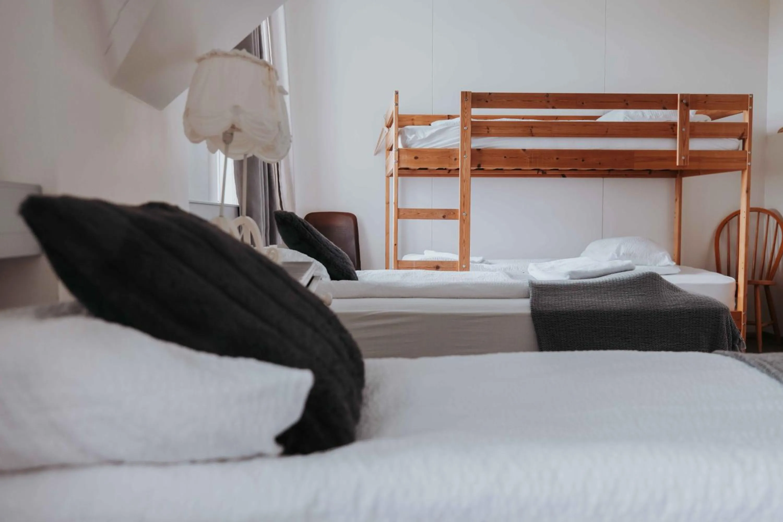 Bed in Héradsskólinn Historic Guesthouse