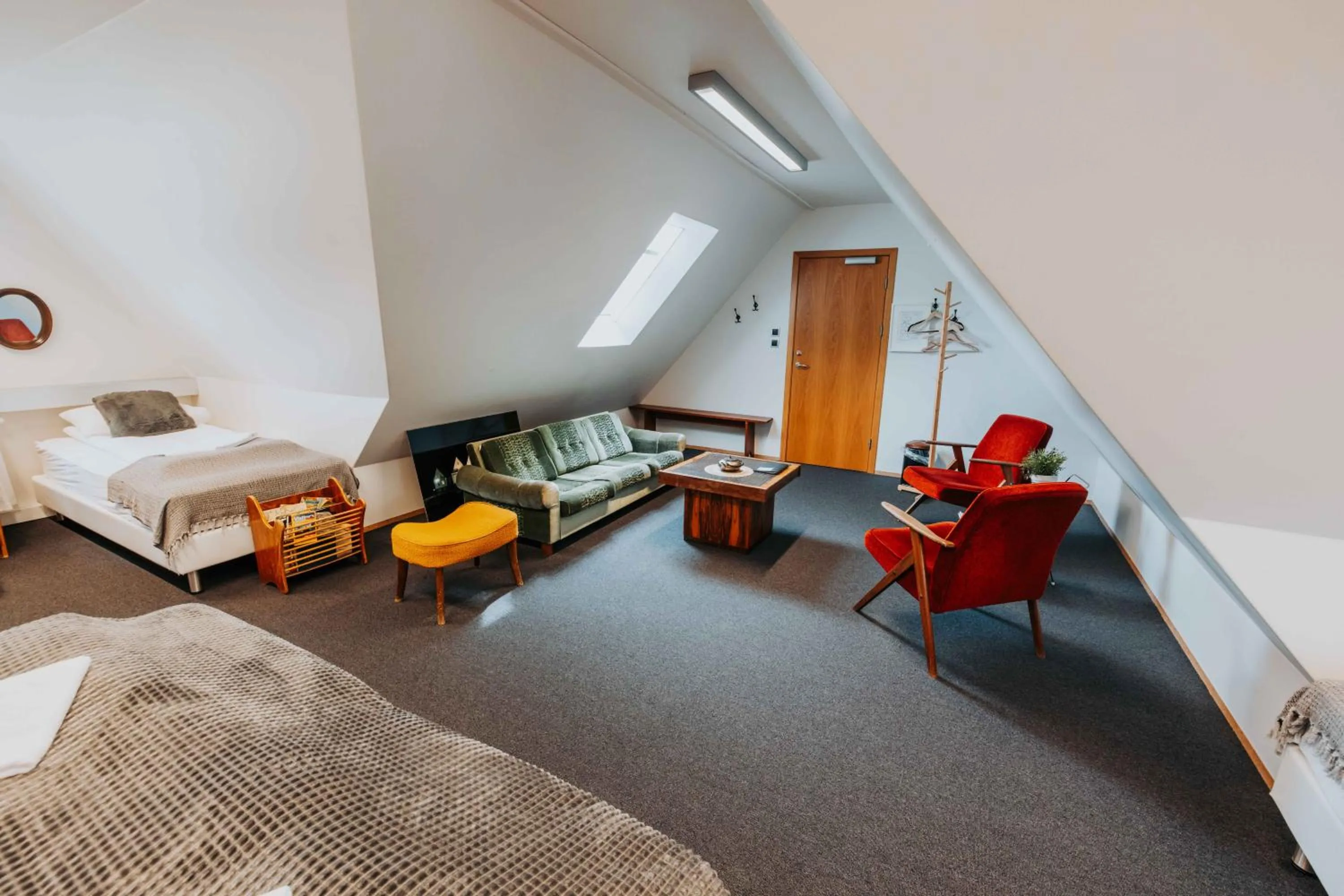 Bed in Héradsskólinn Historic Guesthouse