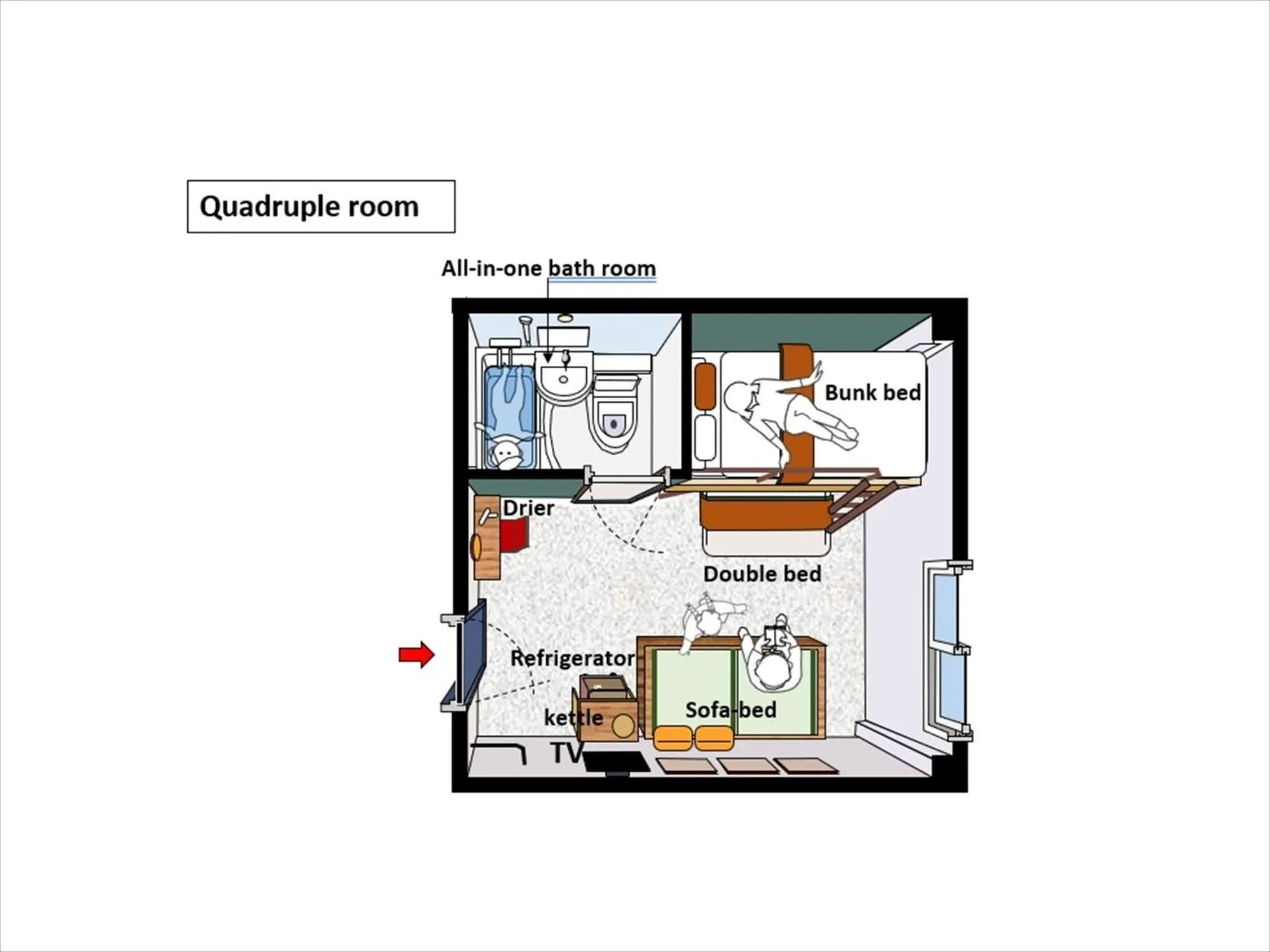 Floor plan in IKIDANE Residential Hotel Sumida Kyojima