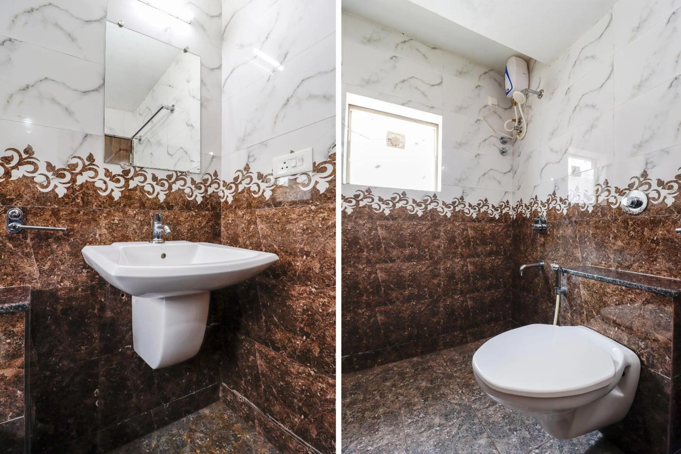 Bathroom in Capital O Sai Arya Residency