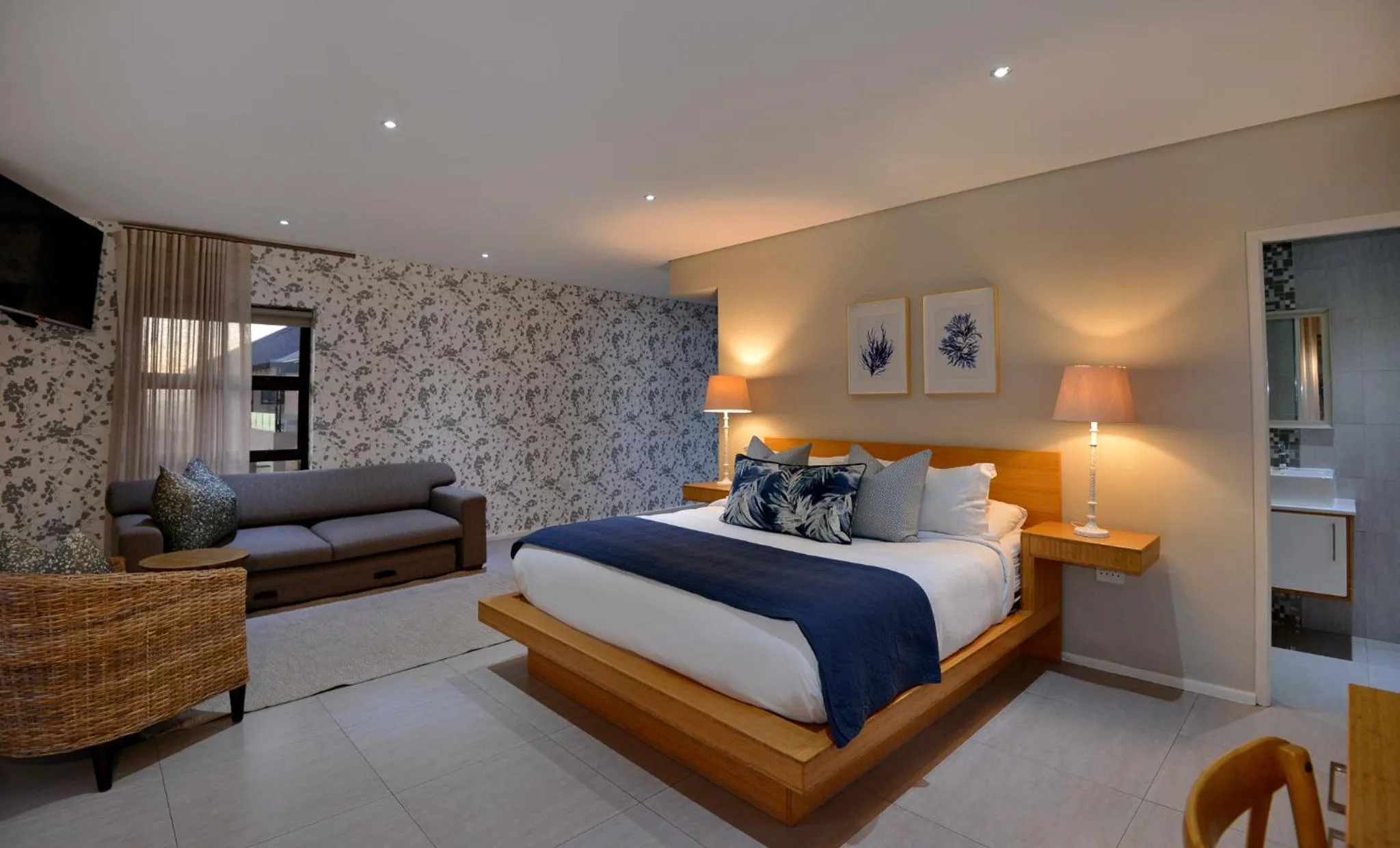 Bed in The Shark Bay Boutique Hotel & Spa