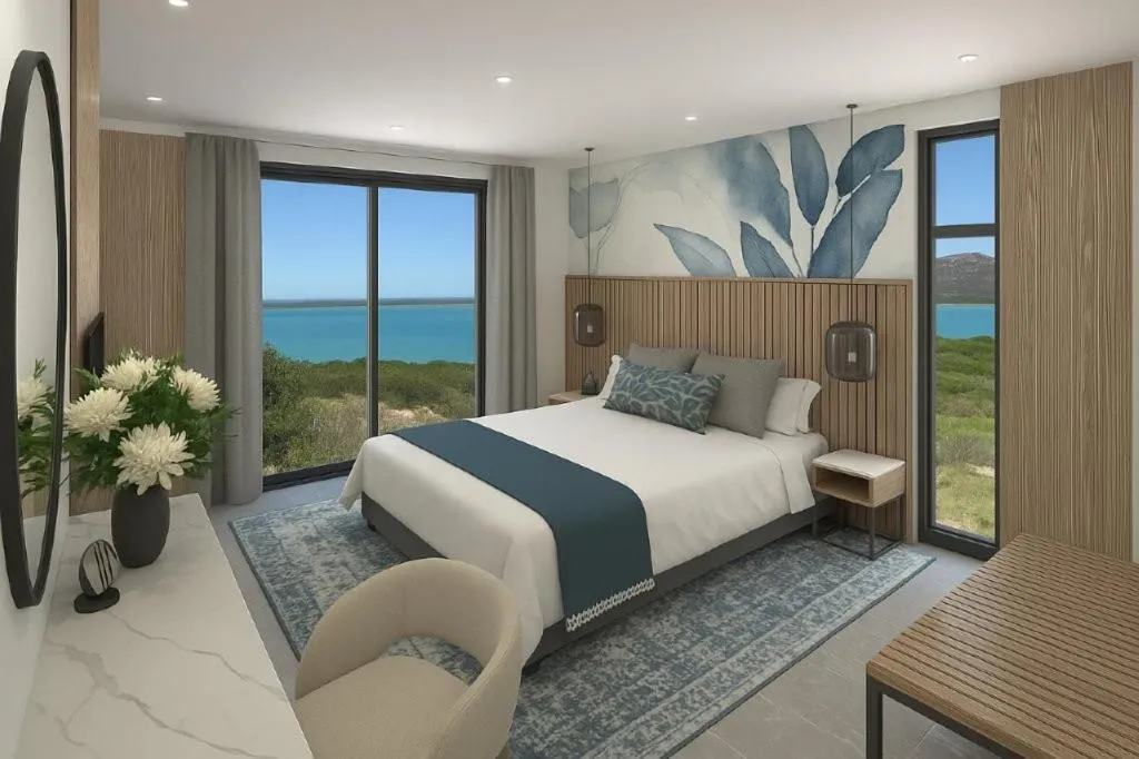 Bed in The Shark Bay Boutique Hotel & Spa