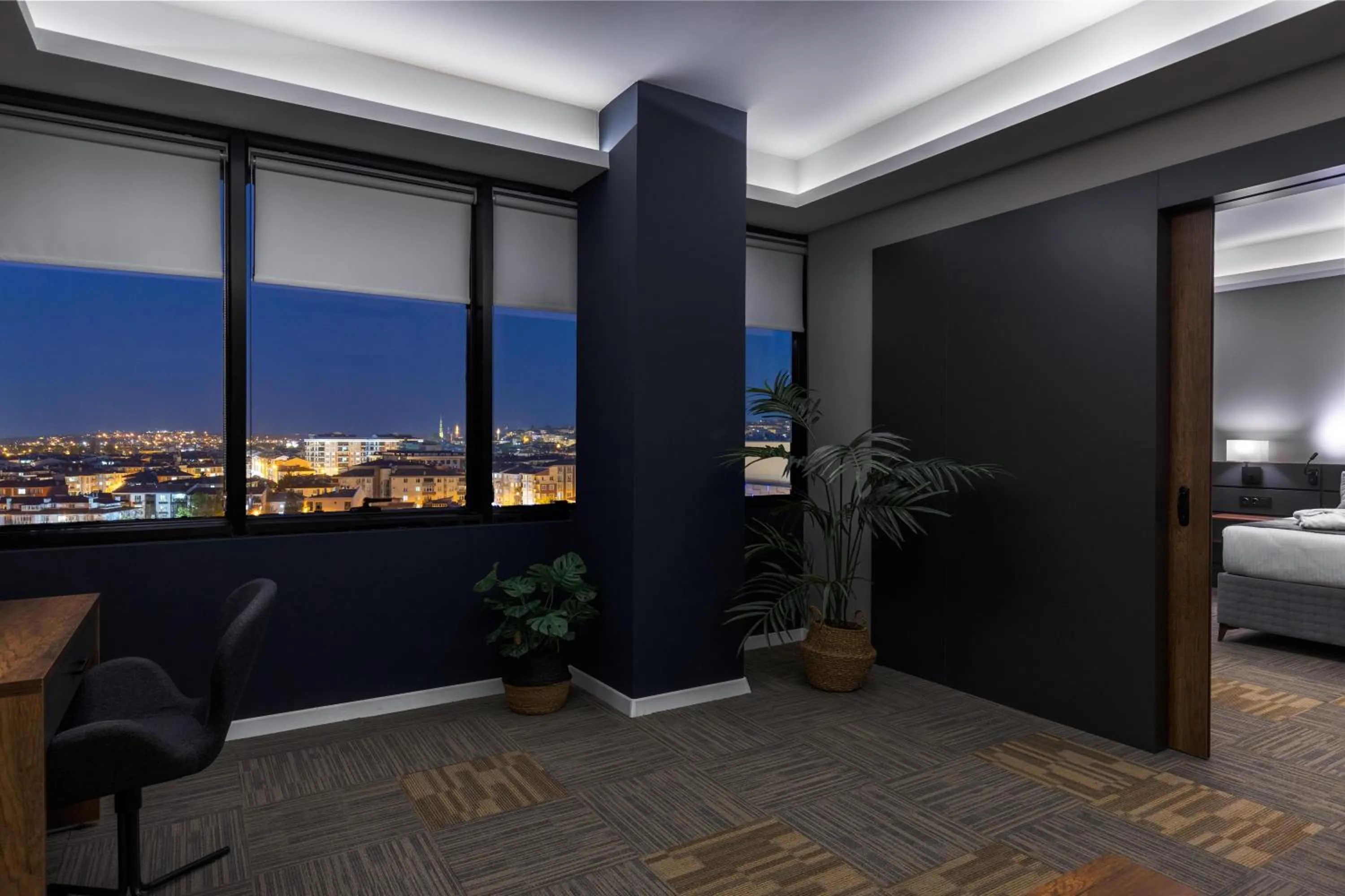 View (from property/room), Bed in The Plaza Hotel Edirne