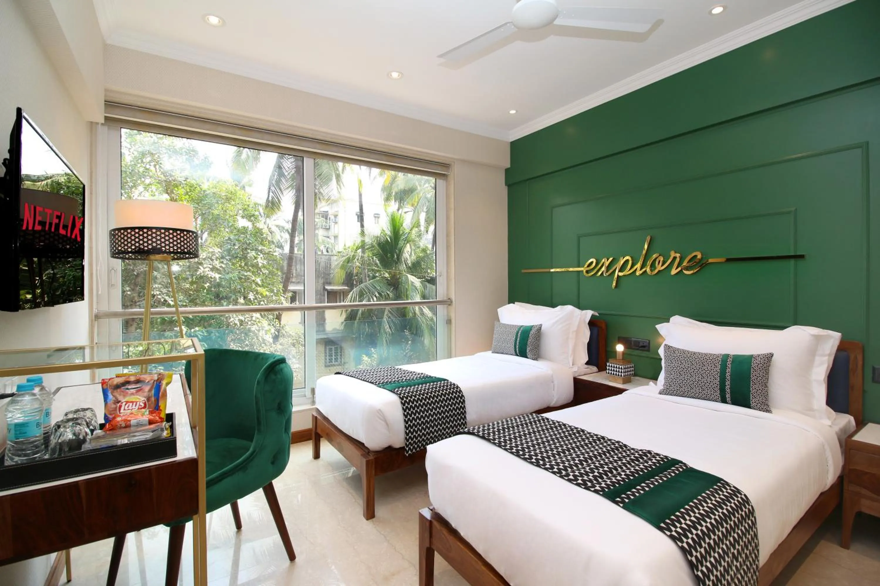 Bed in Theory9 Premium Service Apartments Bandra