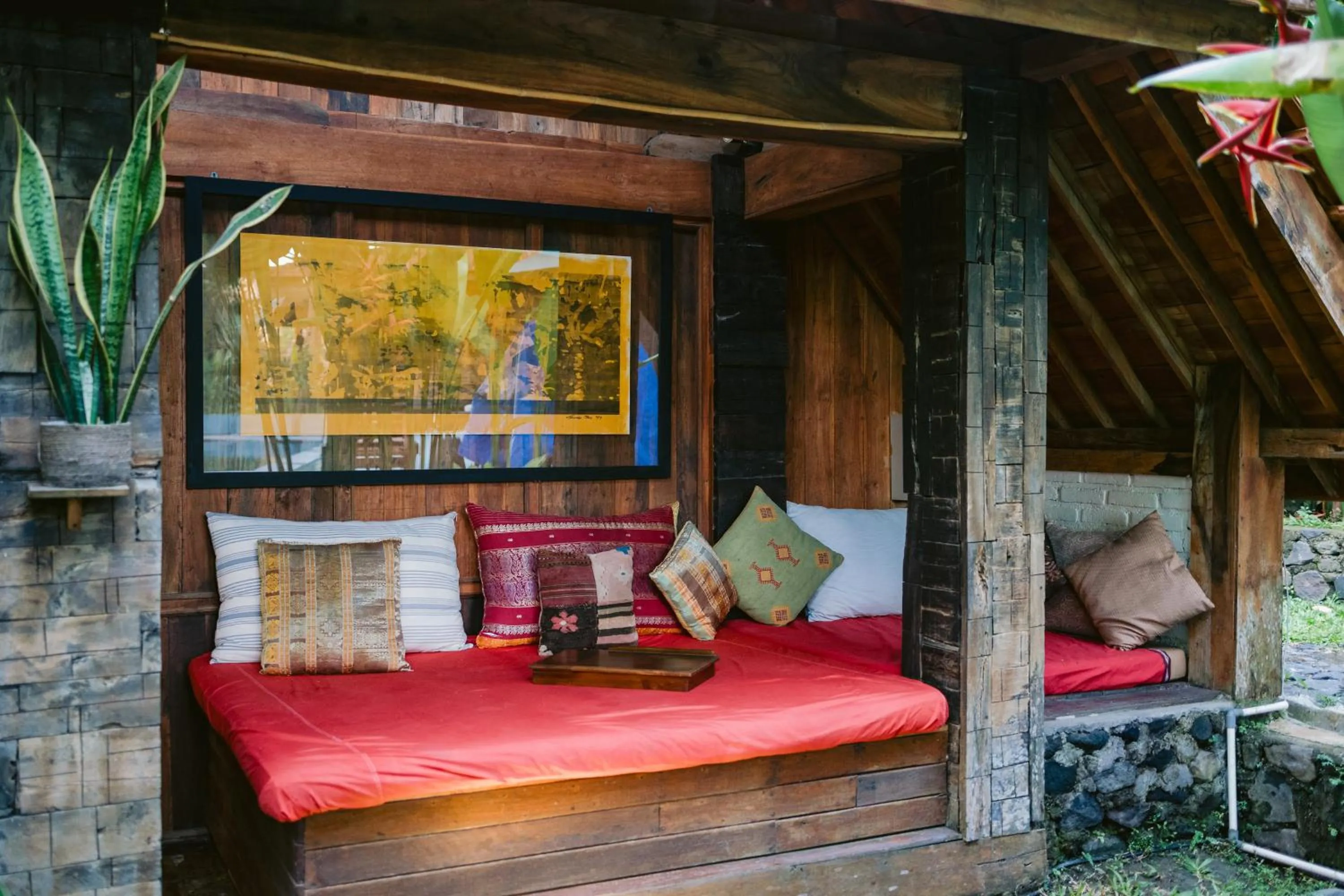 View (from property/room), Bed in Ubuntu Bali Eco Yoga Retreat - CANGGU