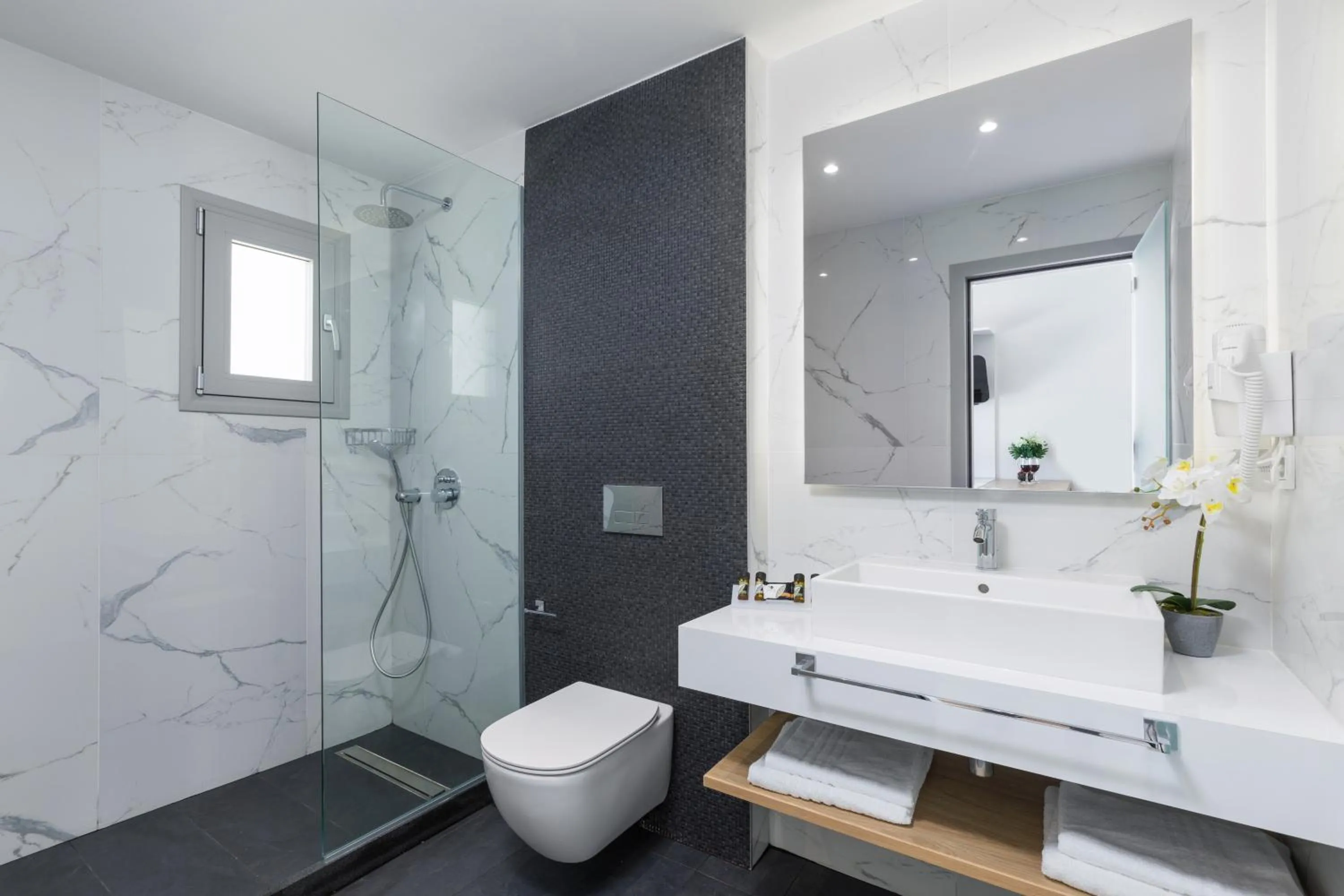 Shower in V Luxury Suites