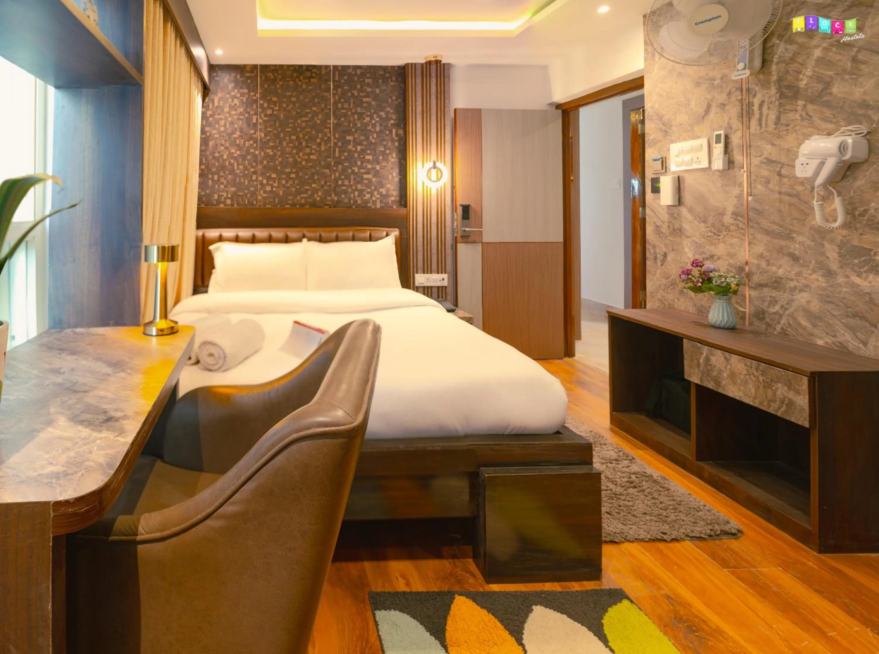 Photo of the whole room, Bed in Flock Kathmandu