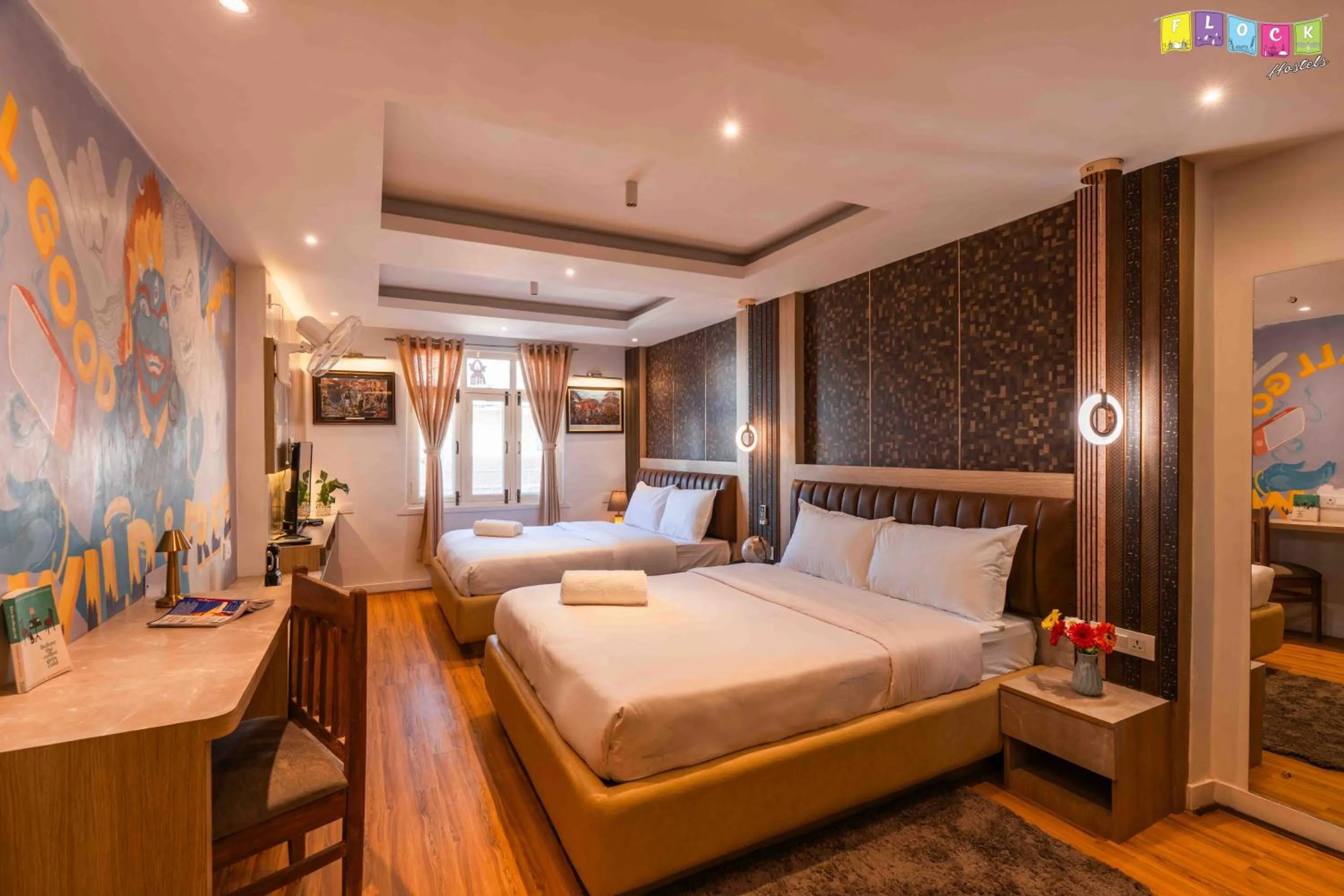 Bedroom, Bed in Flock Kathmandu