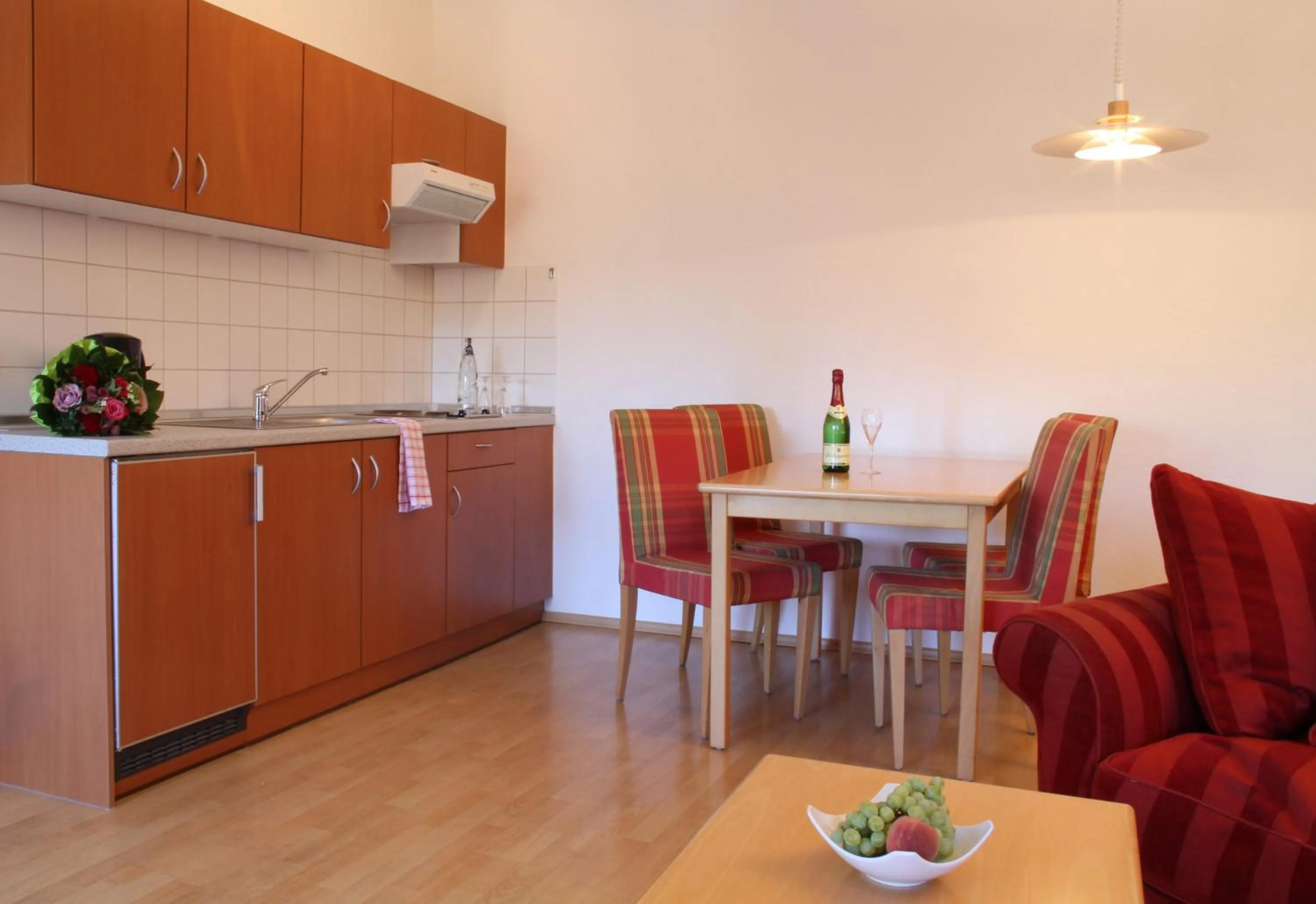 Kitchen or kitchenette in Altwernigeröder Apparthotel