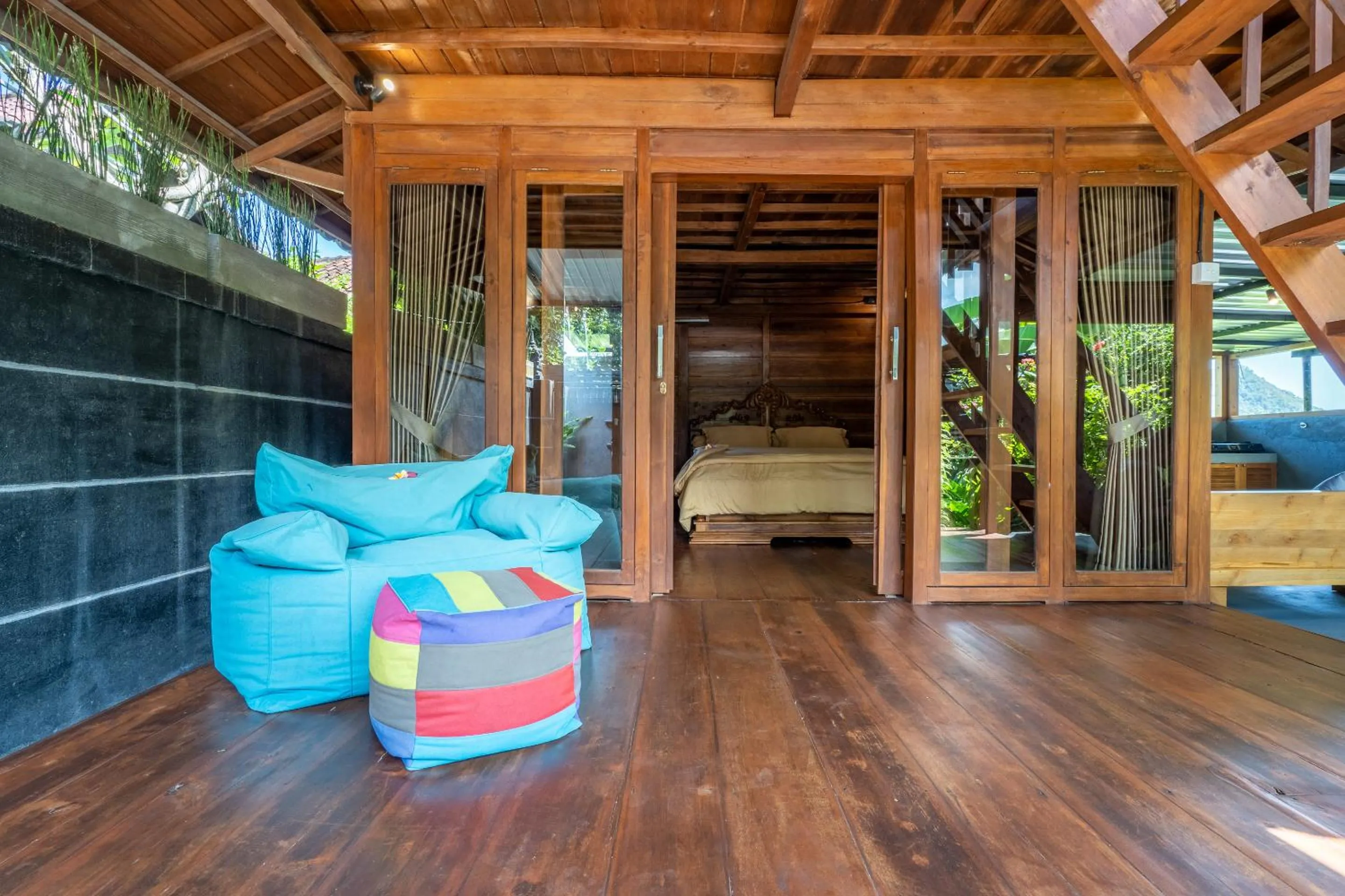 Balcony/Terrace, Bed in Pondok Carik Villa Manggis