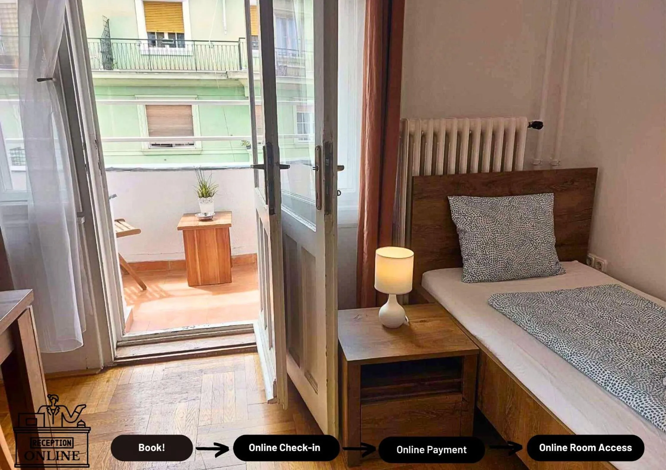 Bed in Black Sheep Budapest Smart Rooms