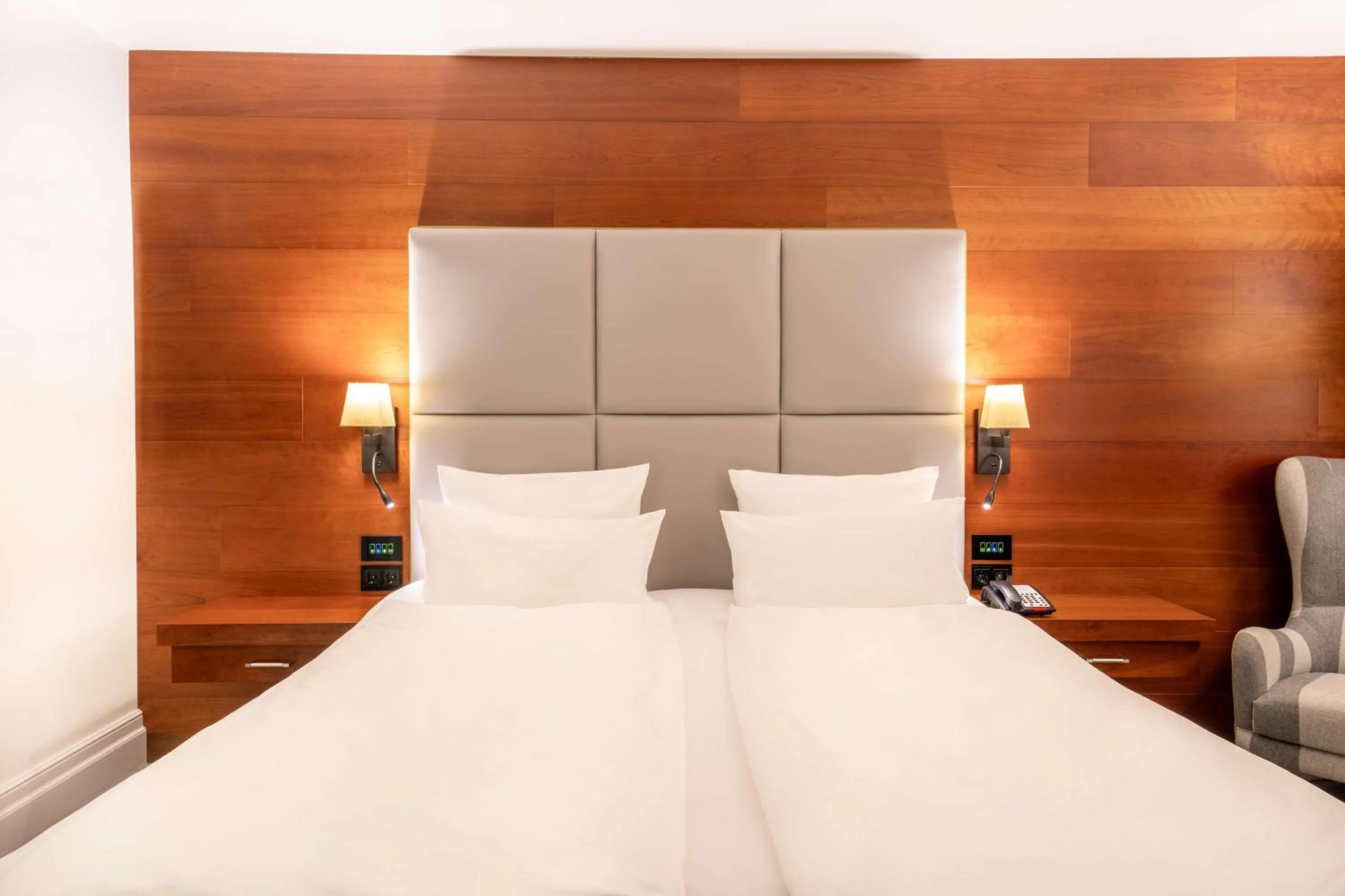 Bed in Hilton Frankfurt Gravenbruch