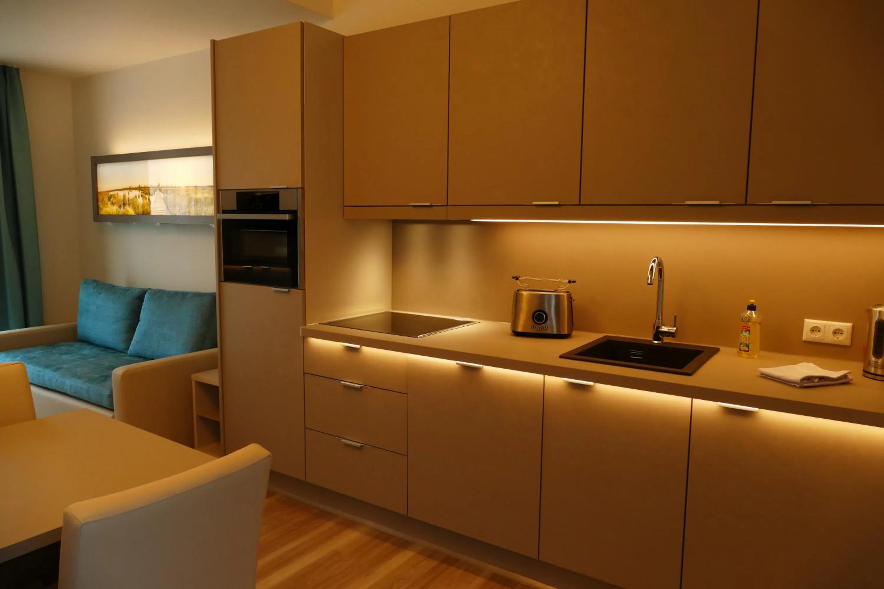 Kitchen or kitchenette in Meyn's Apartments & Hotel
