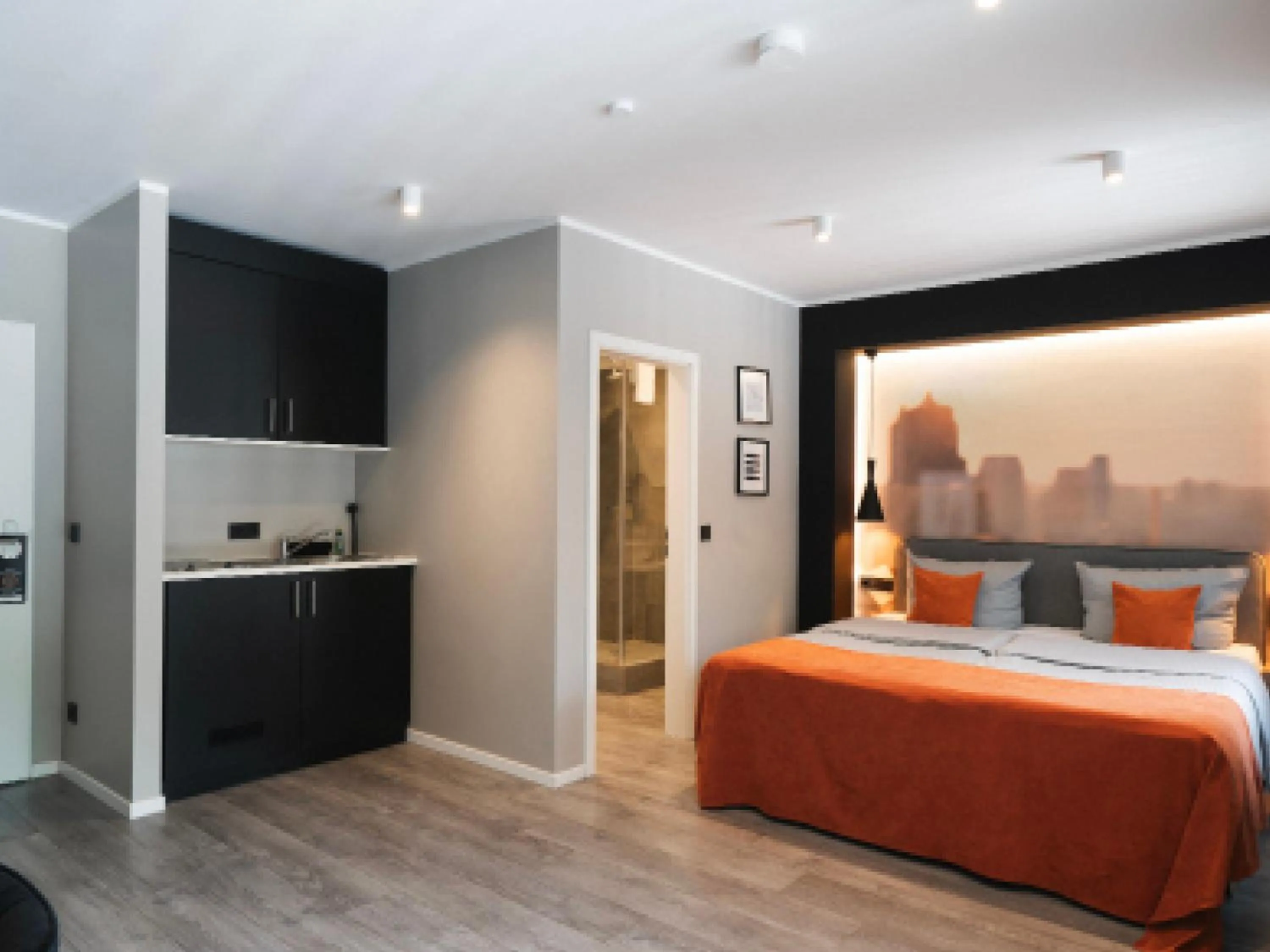 Shower, Bed in JustStay Solingen Hotel & Apartments