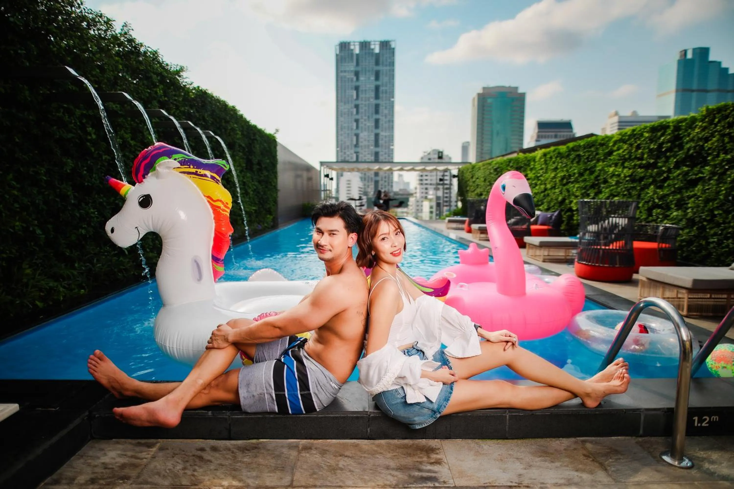 Swimming pool in ibis Styles Bangkok Silom