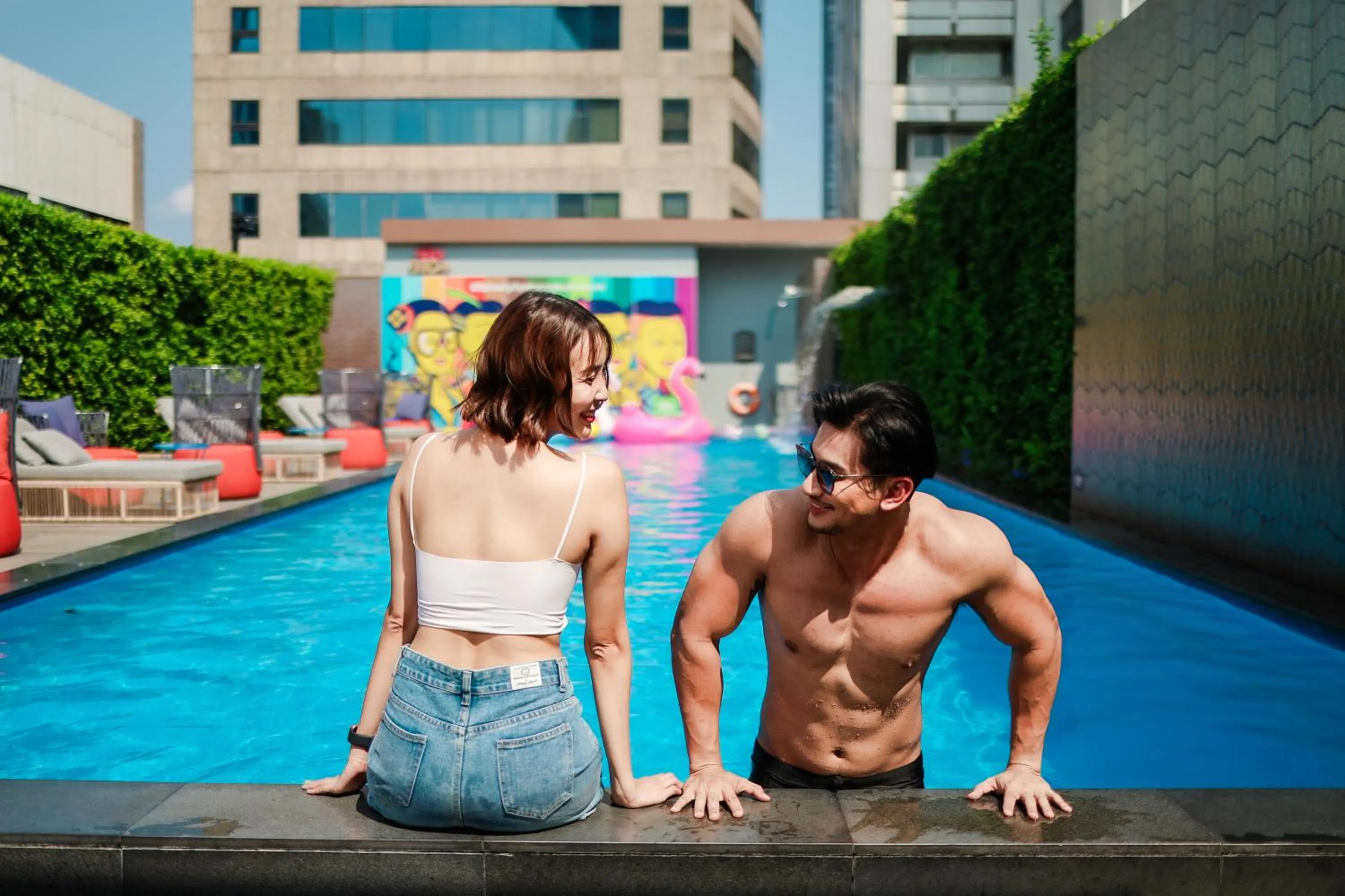 Swimming pool in ibis Styles Bangkok Silom