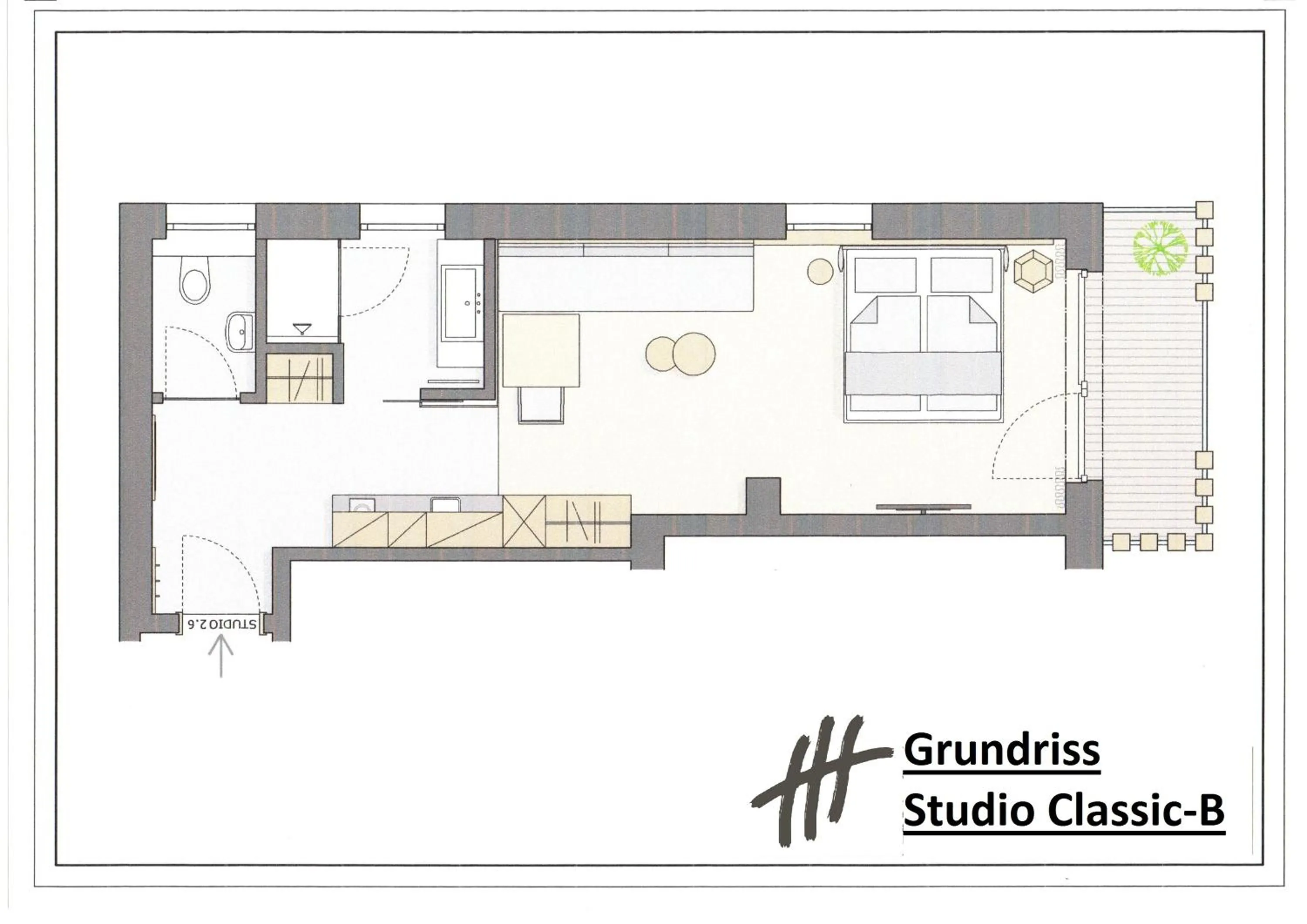 Decorative detail in VIER Studios & Restaurant