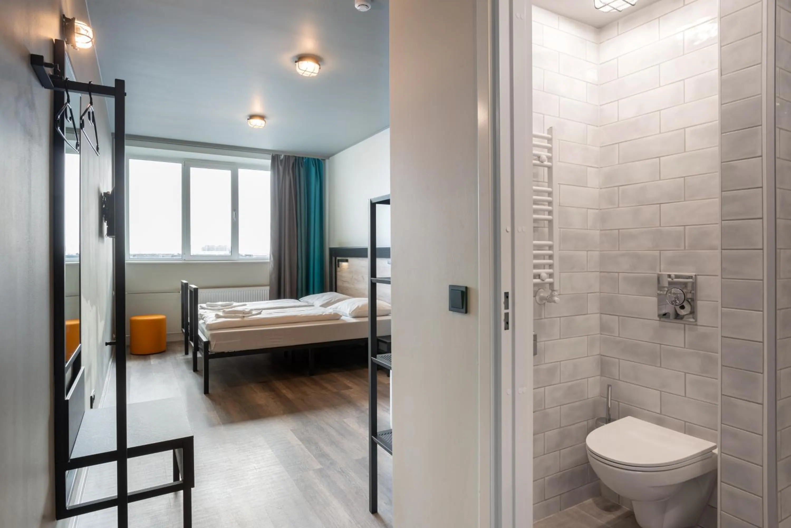 Bathroom, Bed in a&o Copenhagen Sydhavn