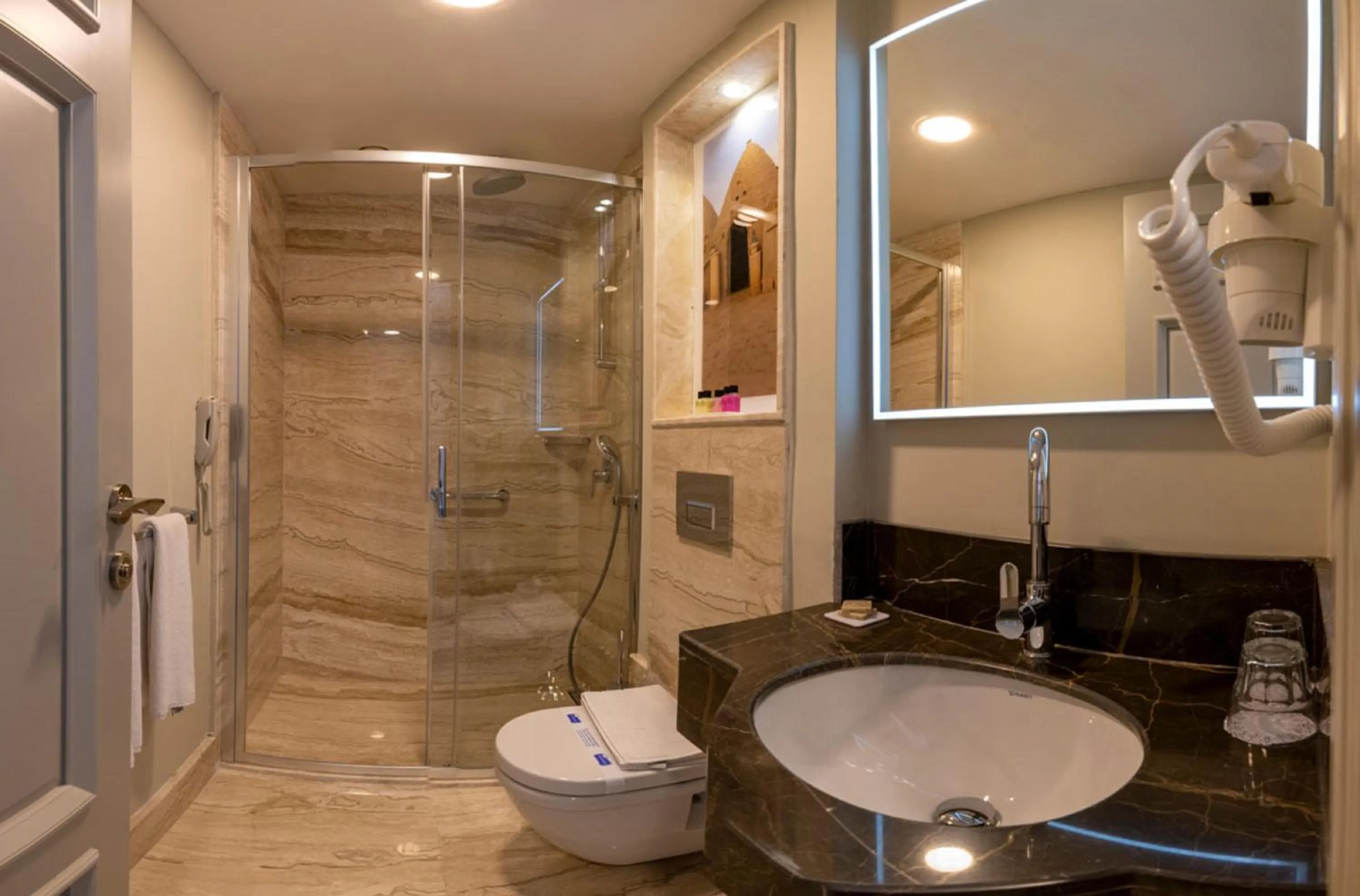 Shower in Blue Gilroy Hotel