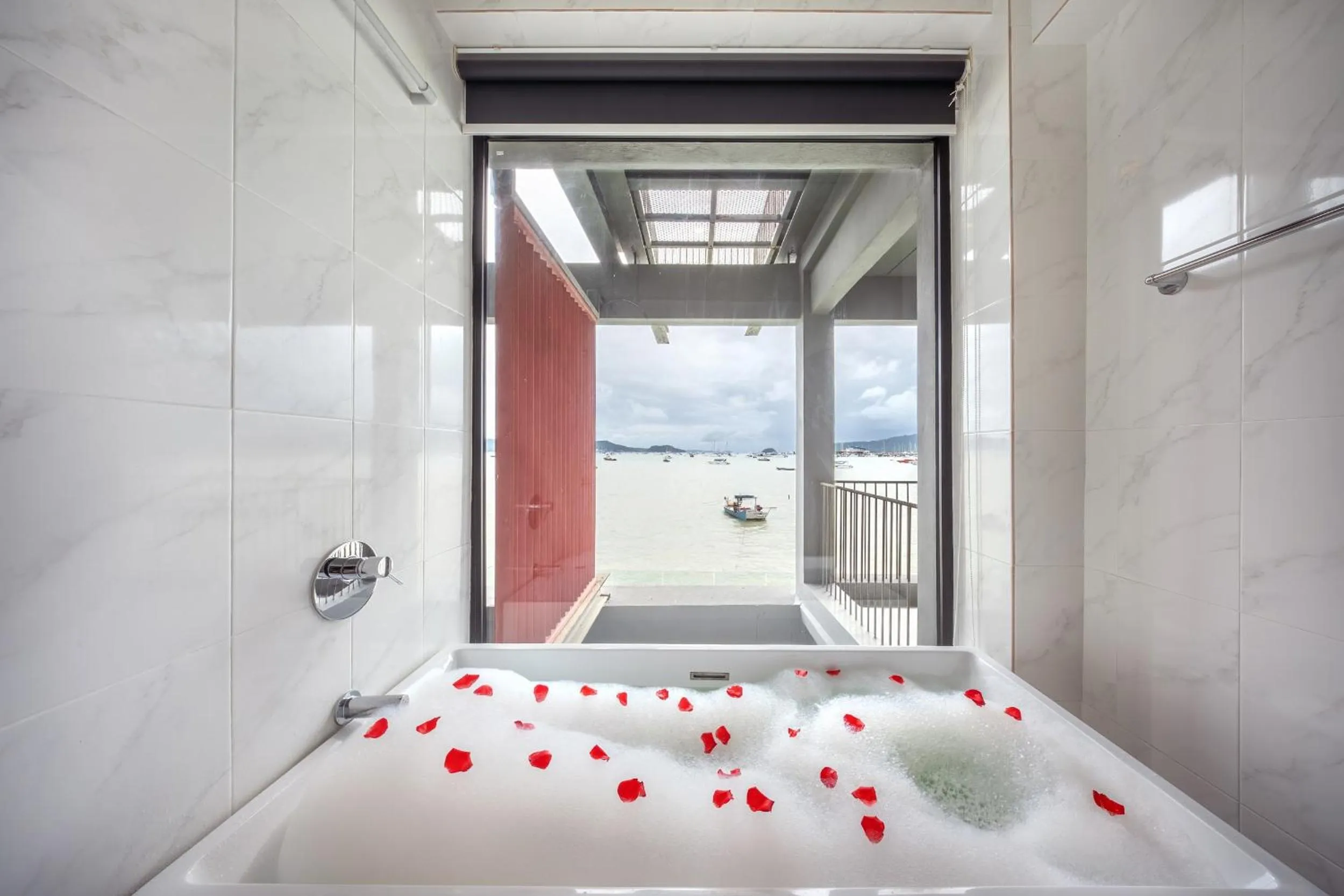 Bathroom, Bed in SHIN Arch39 Phuket Beach Front - SHA Plus