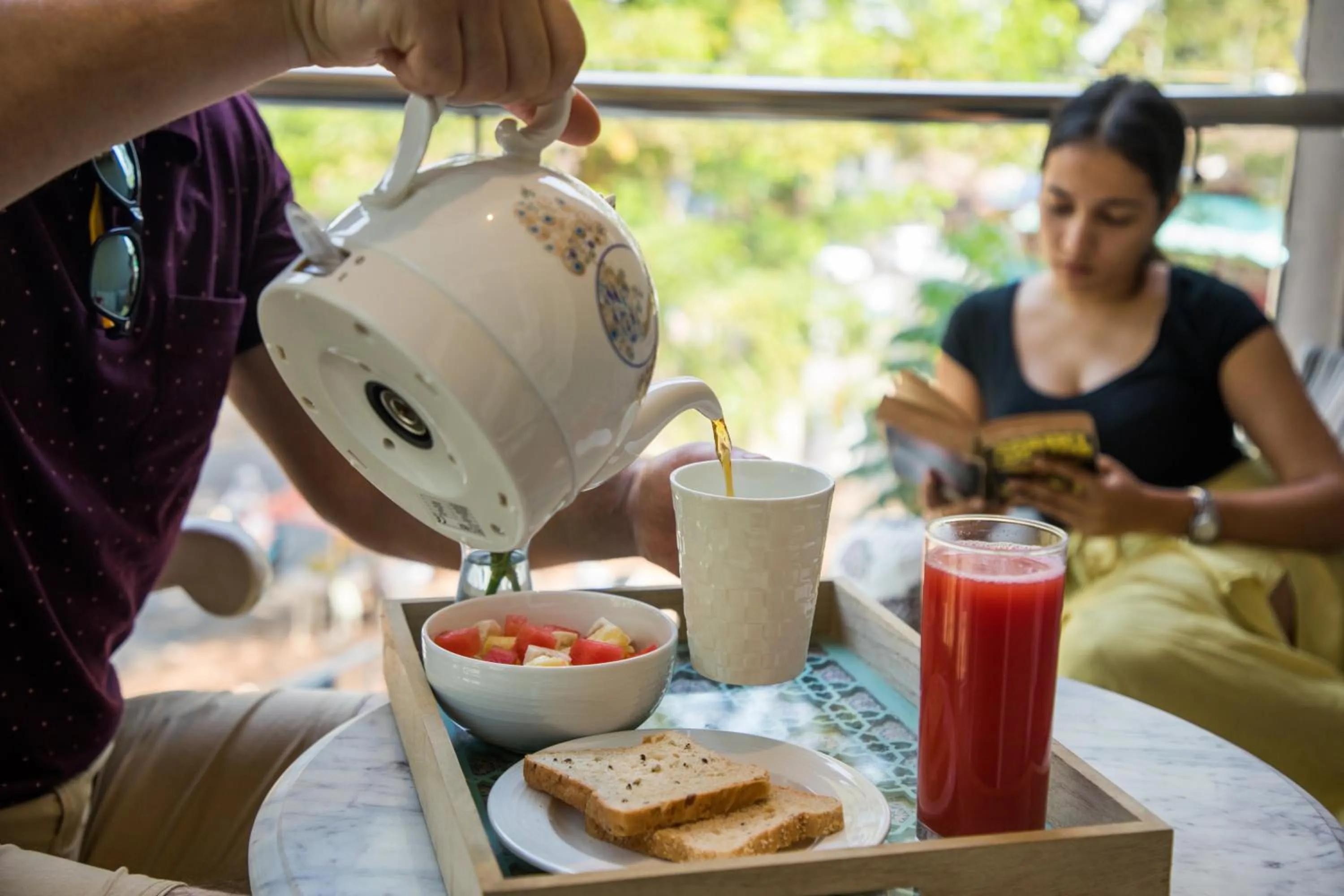 People in Red Thread Calangute