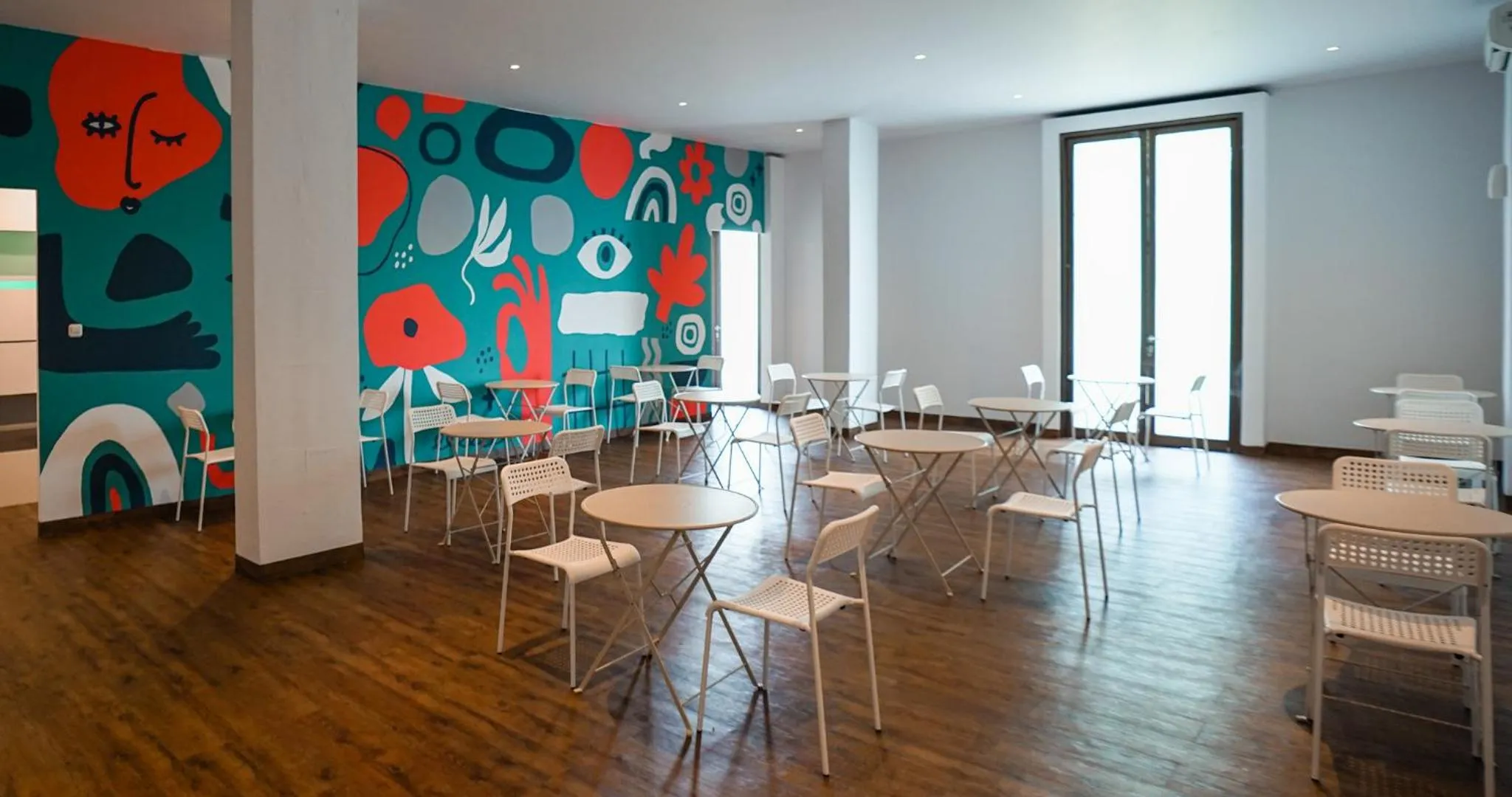 Seating area in Bobopod Juanda, Jakarta