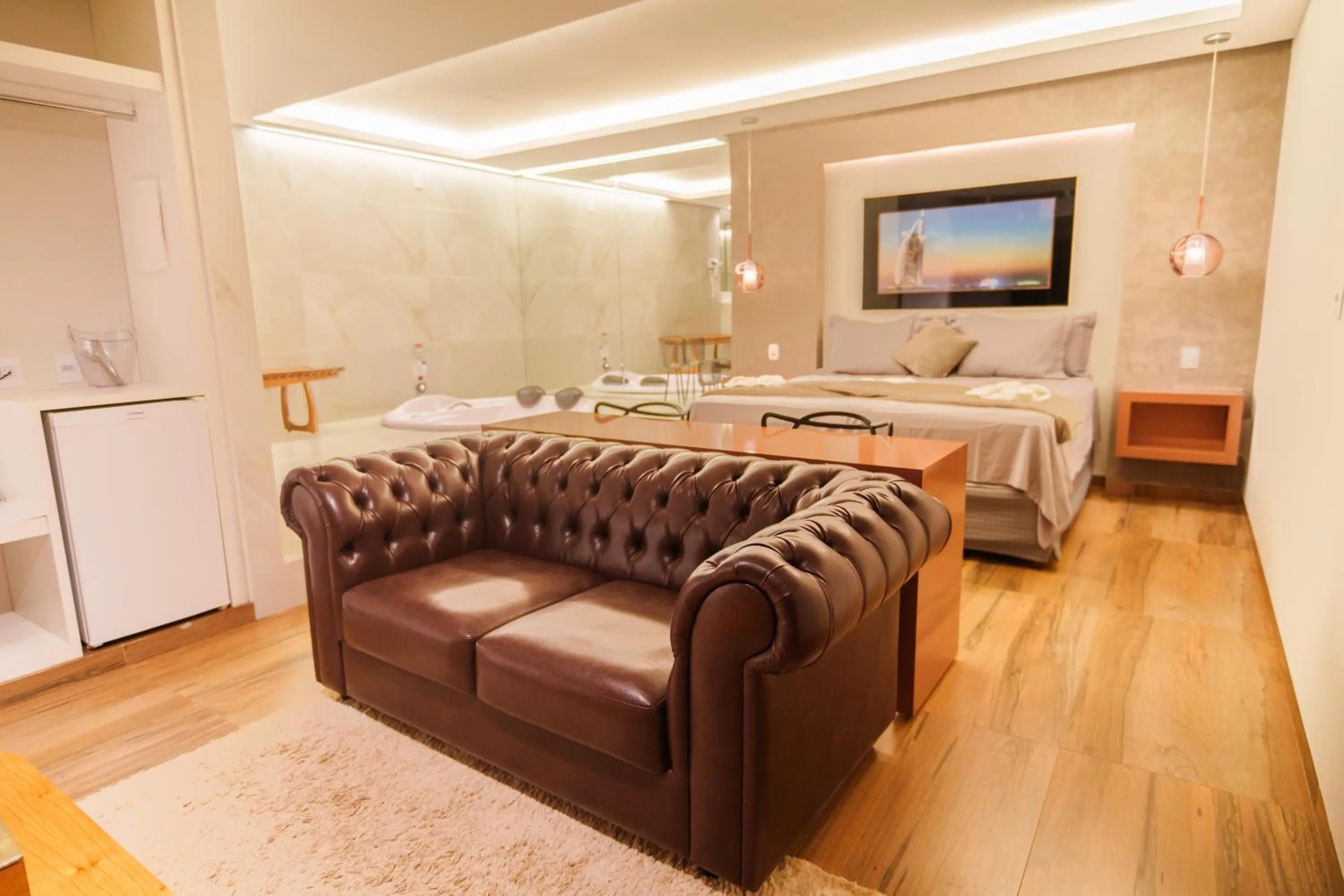 Living room, Bed in W4 Hotel