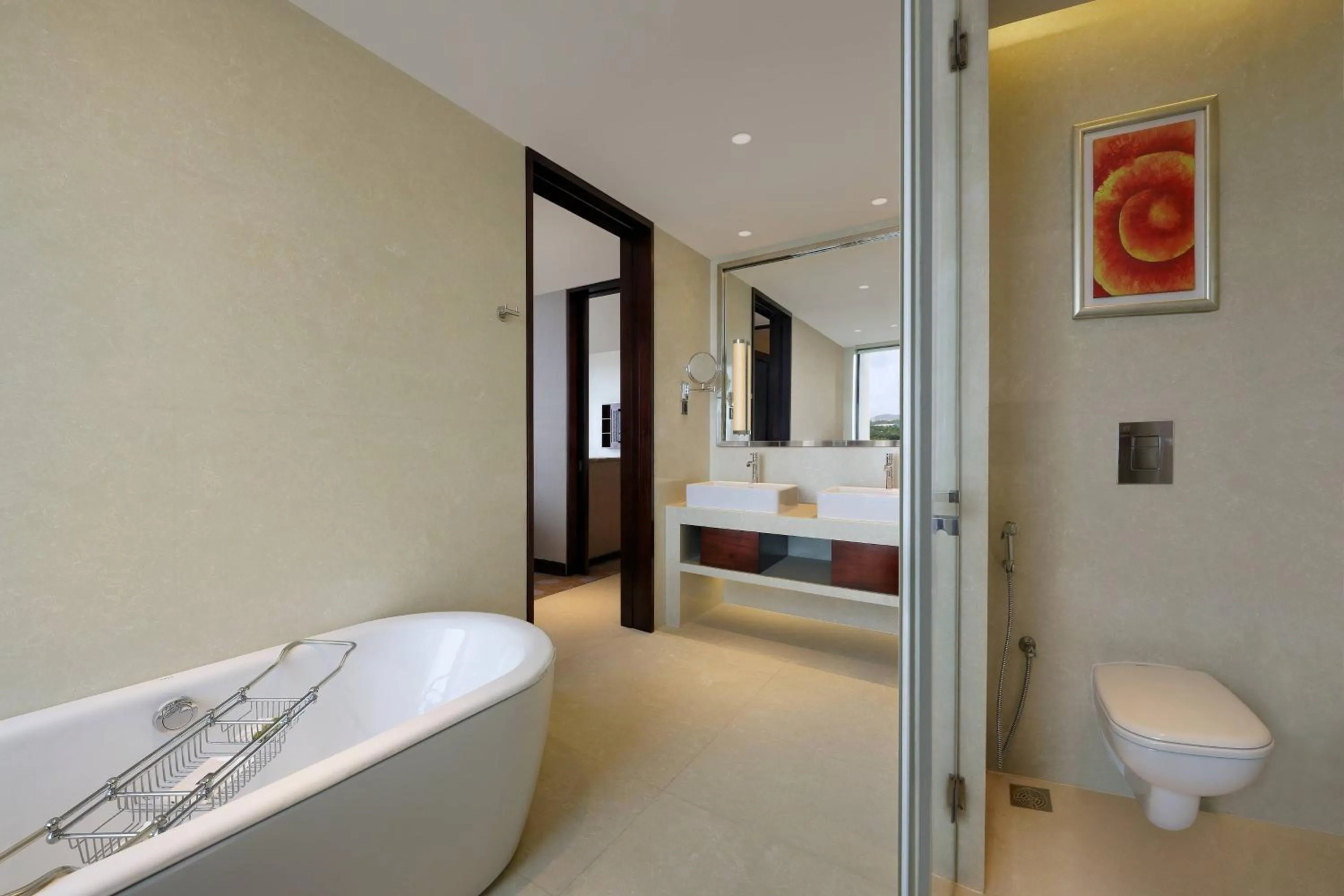 Bathroom, Bed in Courtyard by Marriott Pune Chakan