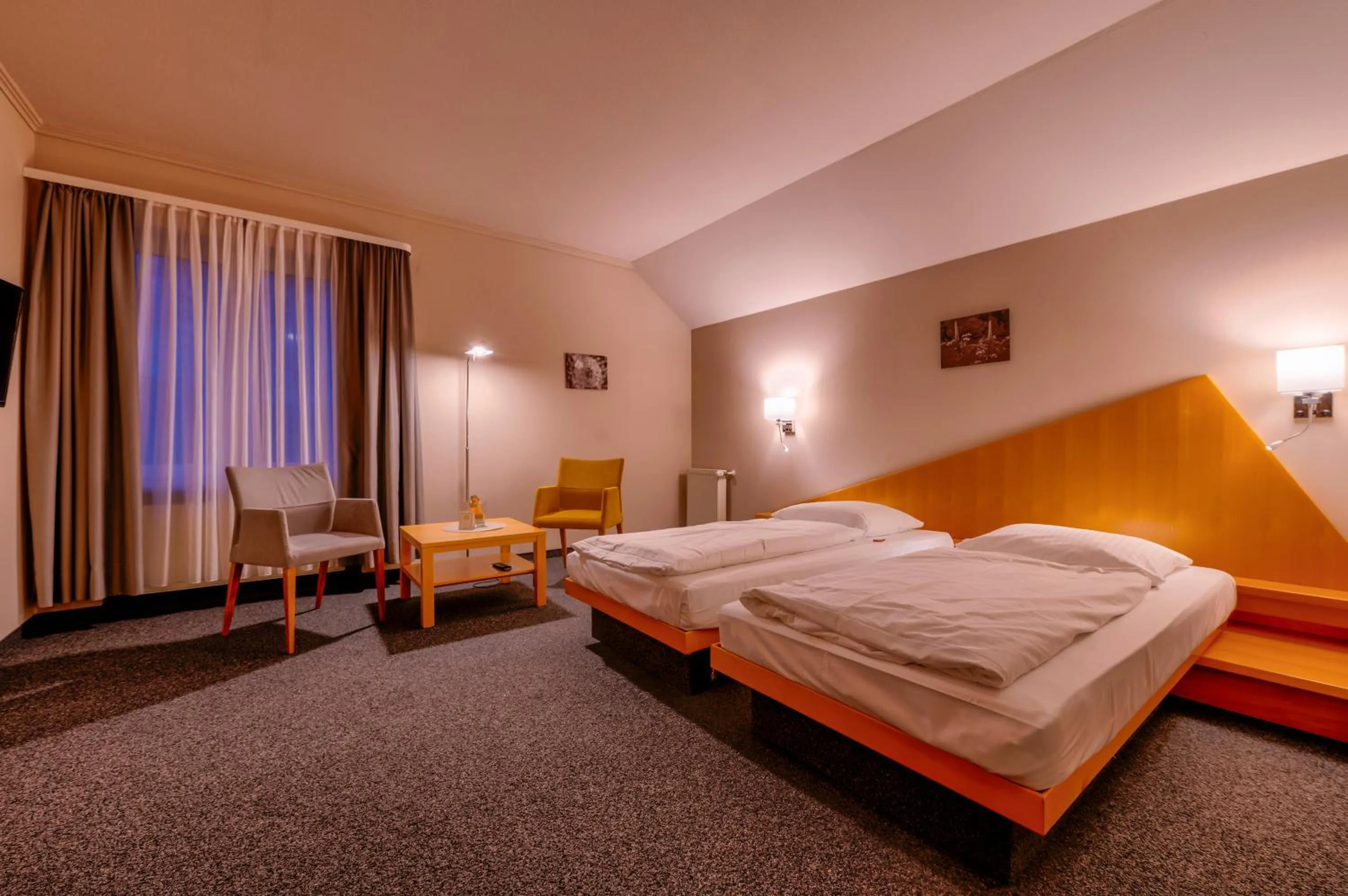 View (from property/room), Bed in Golfhotel Fahrenbach