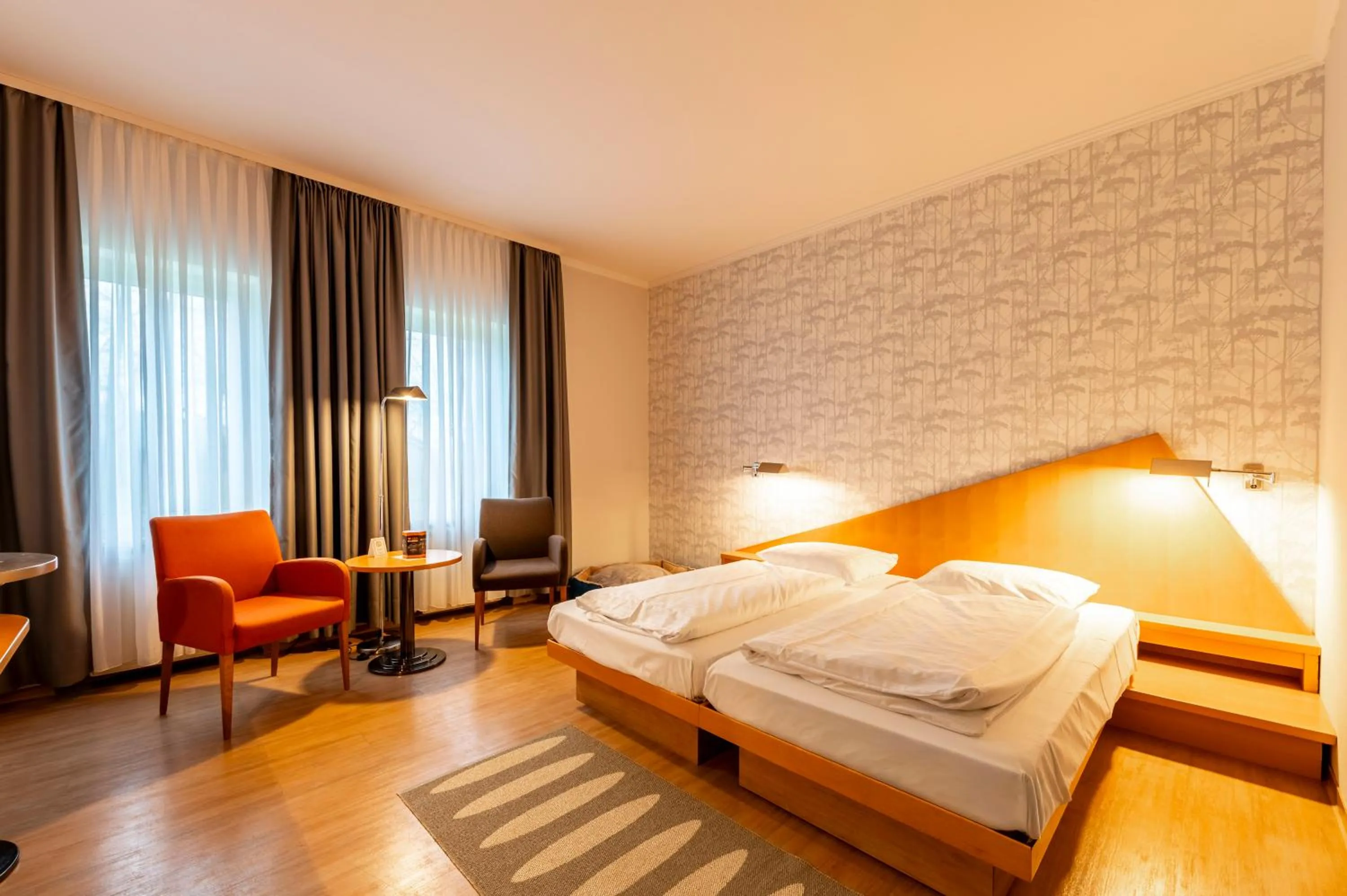 View (from property/room), Bed in Golfhotel Fahrenbach