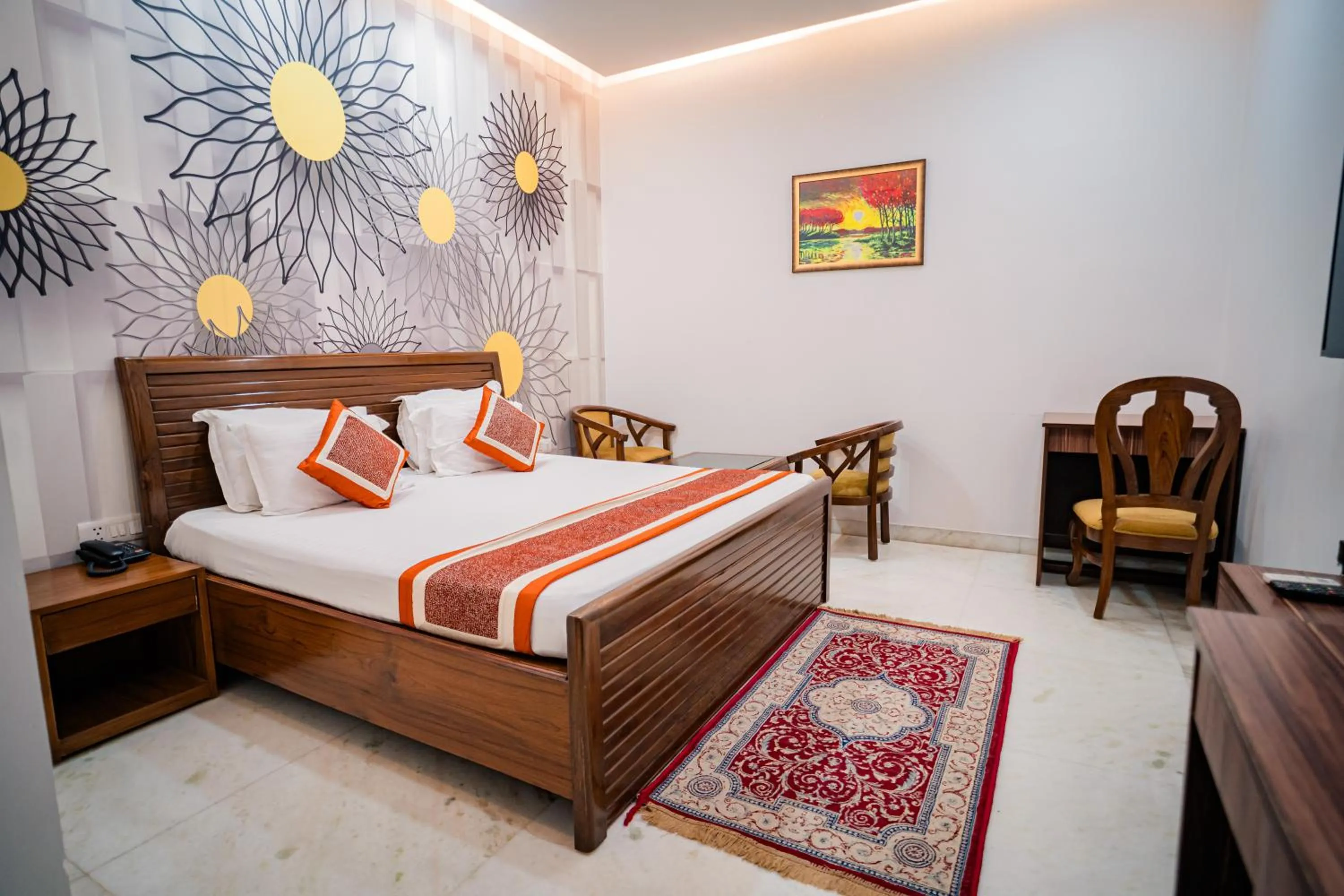 Bed in Peepal Tree Residency
