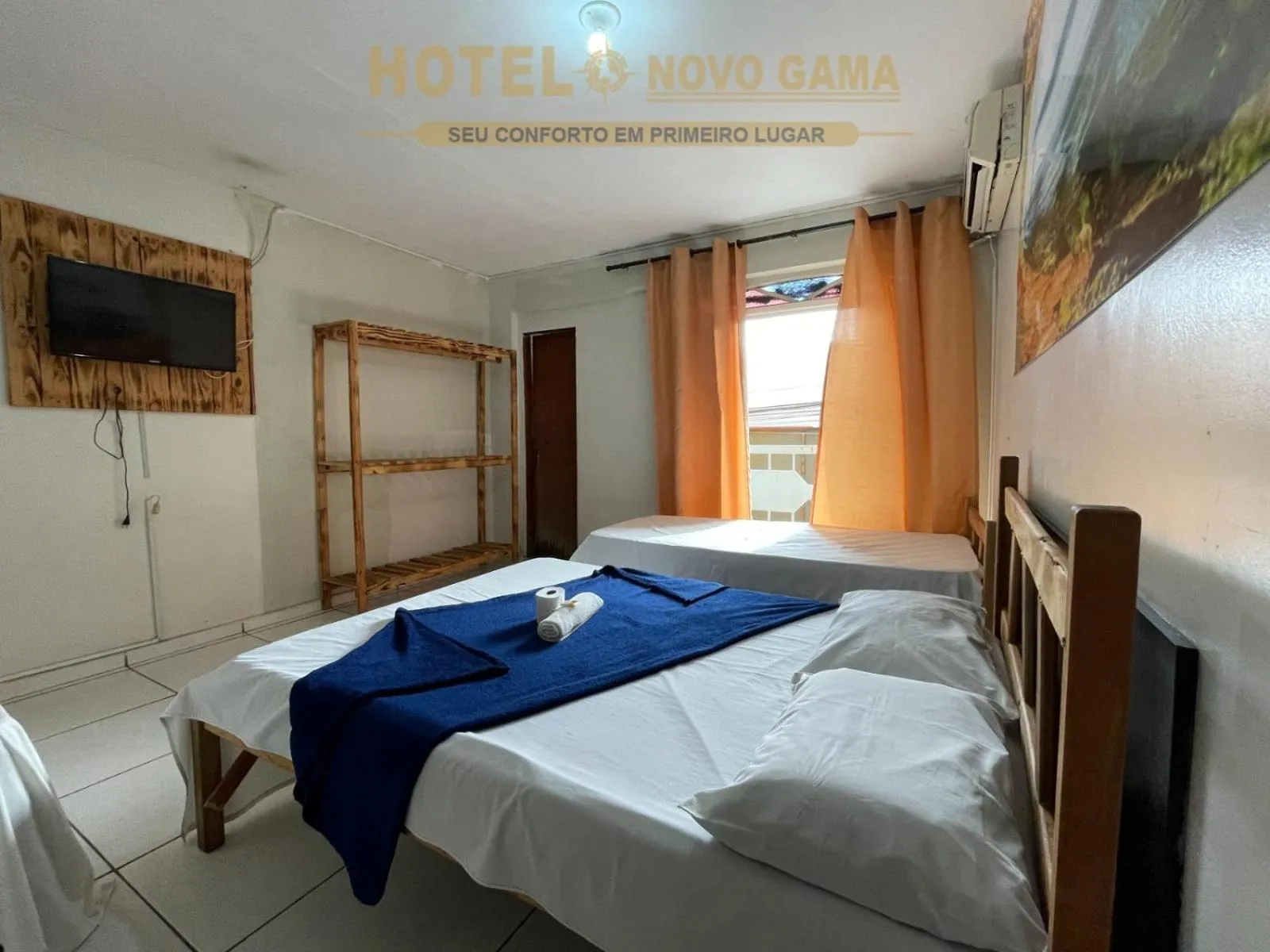 Bed in Hotel Novo Gama