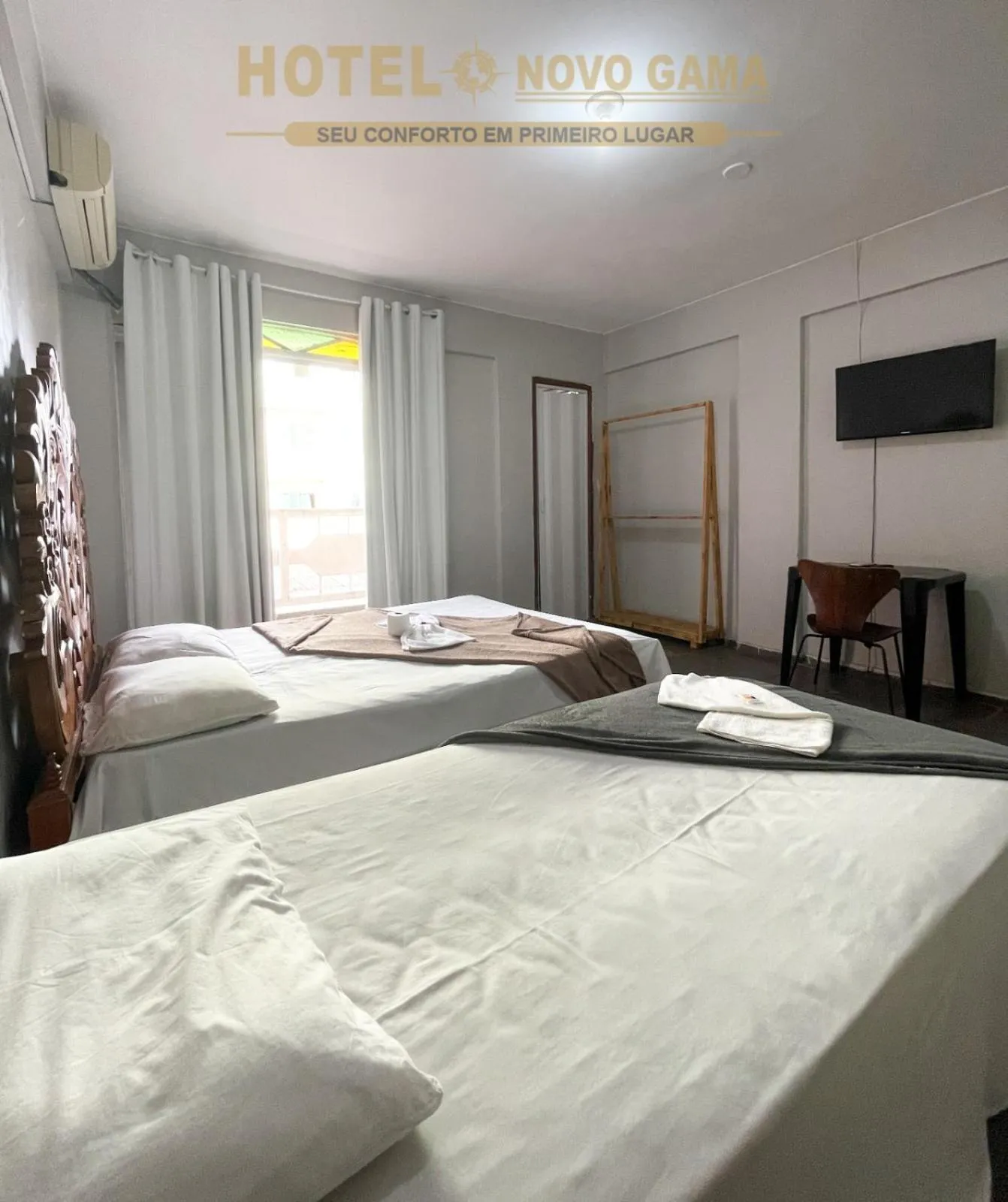 Bed in Hotel Novo Gama