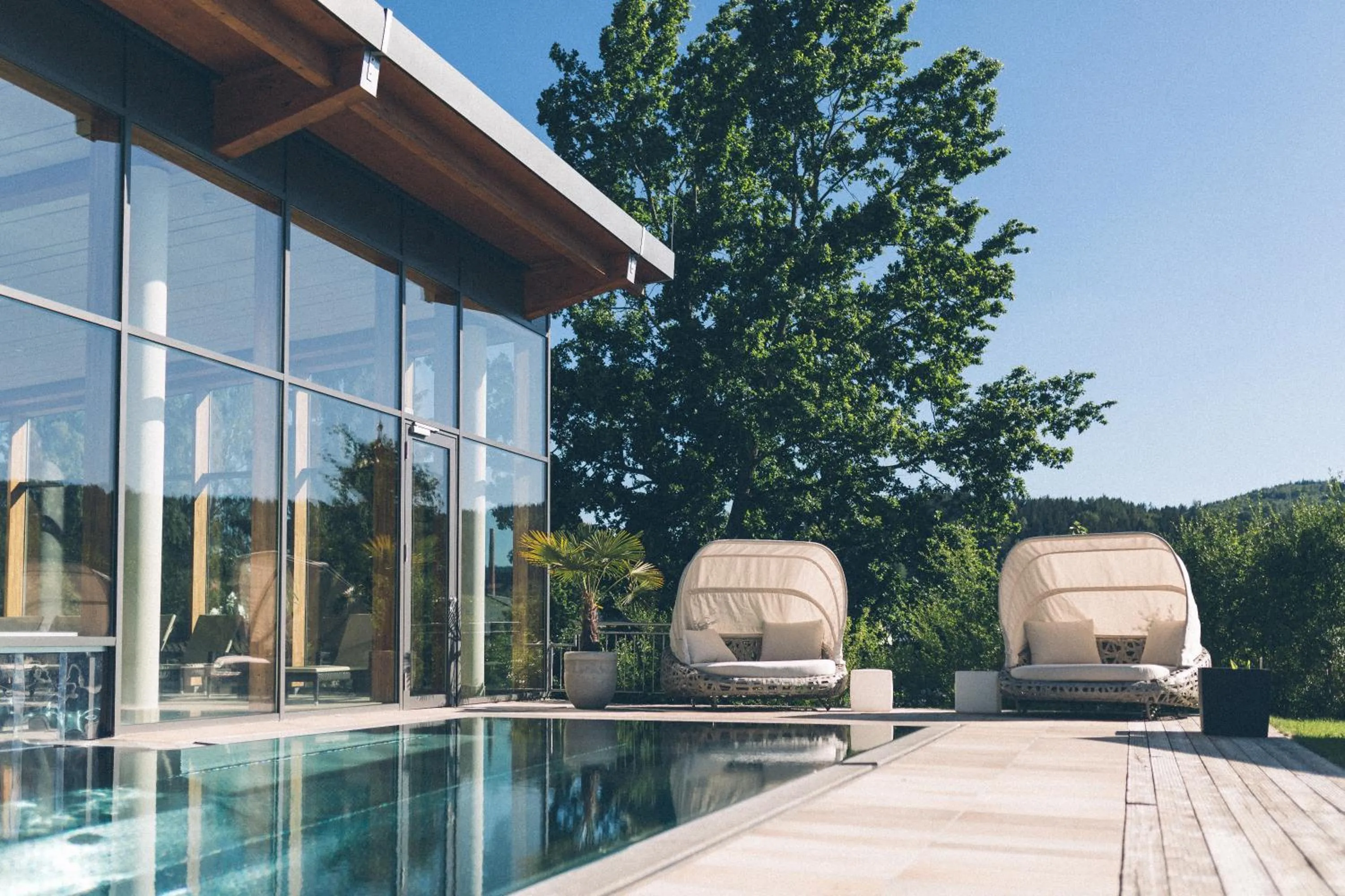 Pool view in Hotel Eibl-Brunner 4-Sterne-Superior