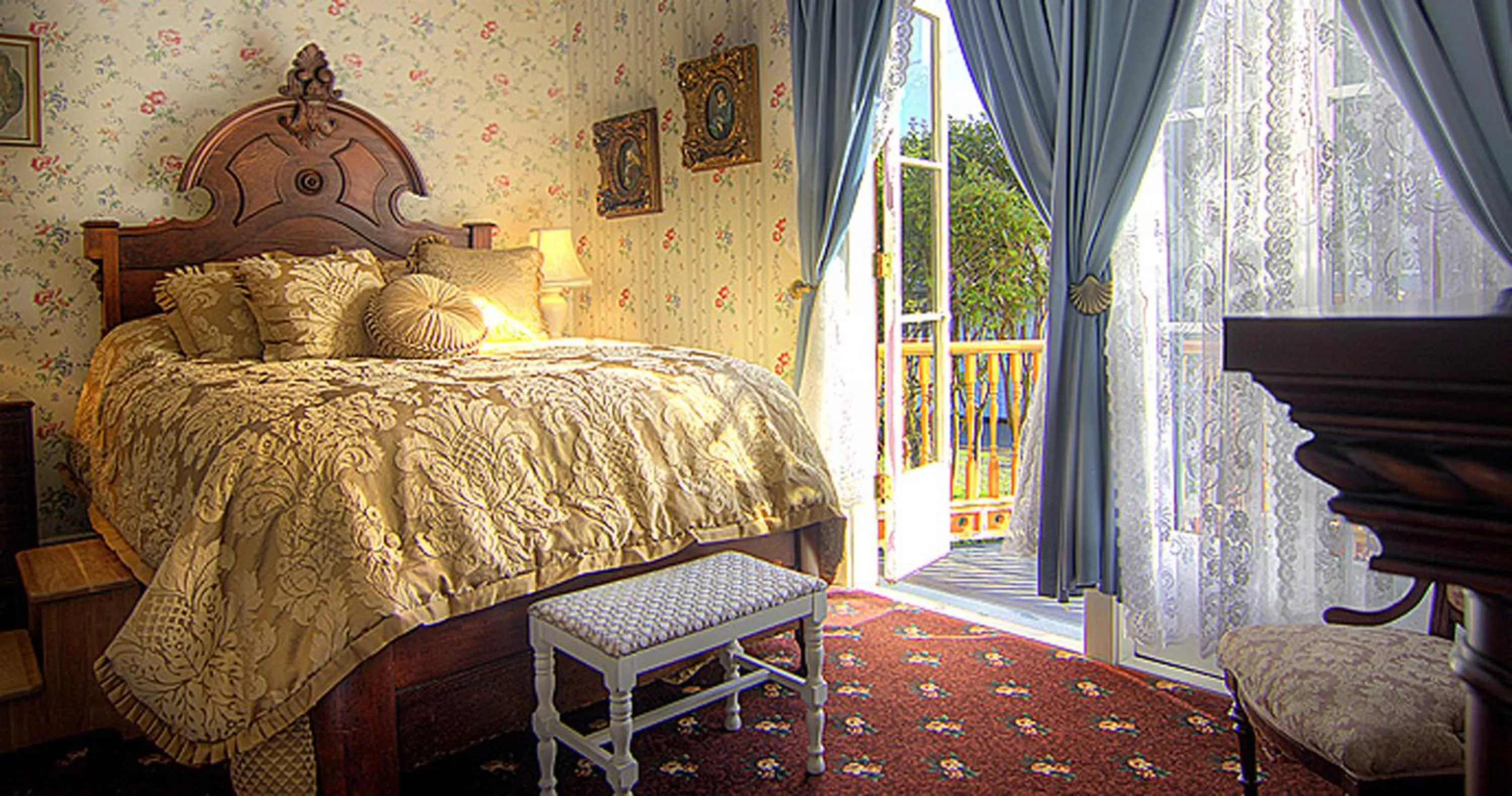 Bedroom, Bed in Gingerbread Mansion