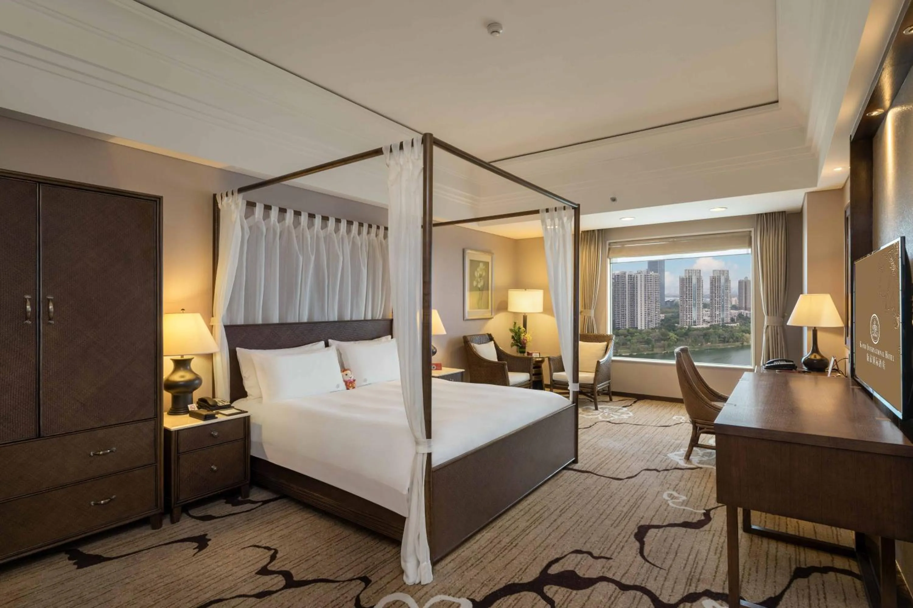 Property building, Bed in Huizhou Kande International Hotel