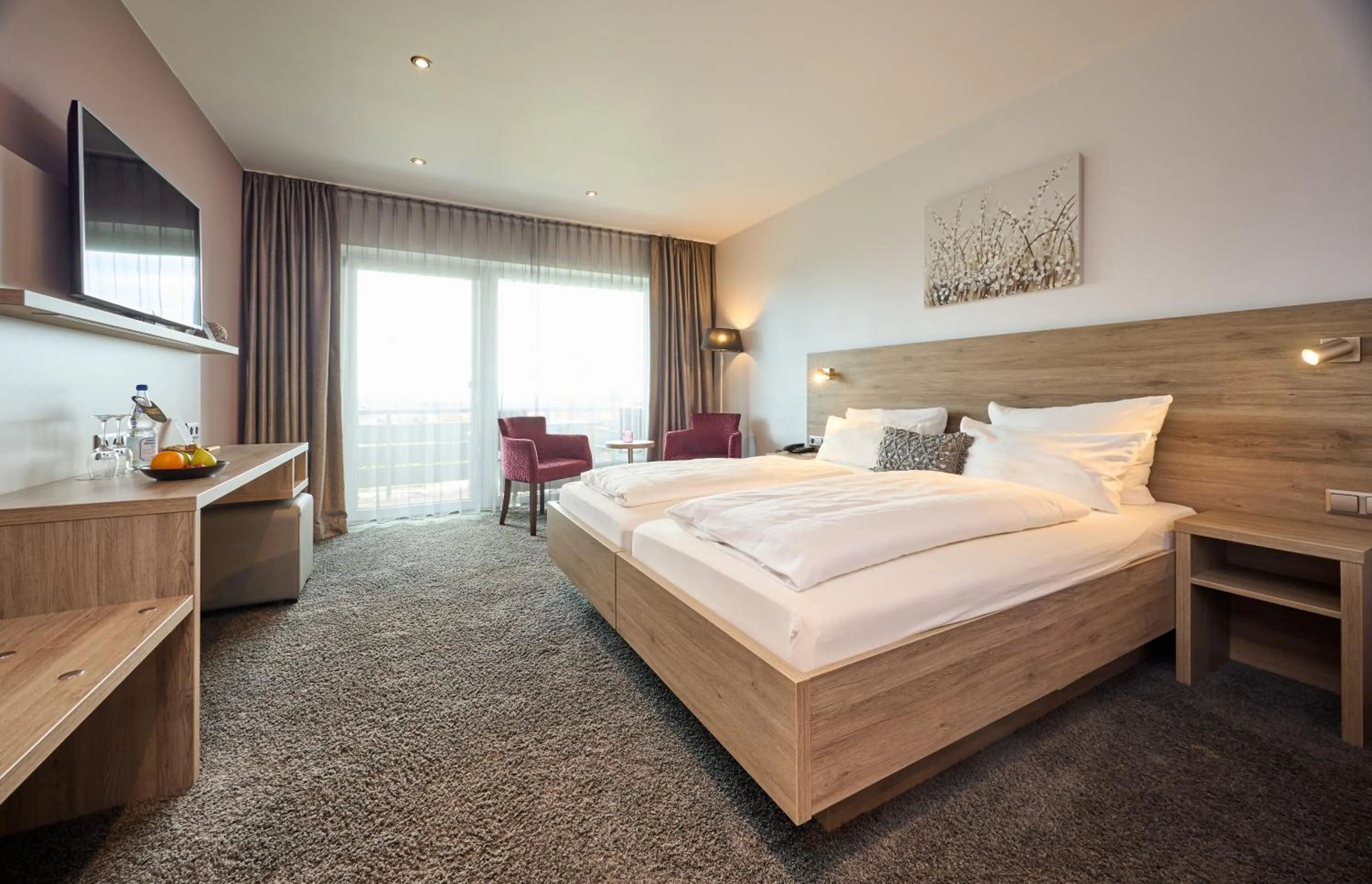 Bed in NaturKulturHotel Stumpf