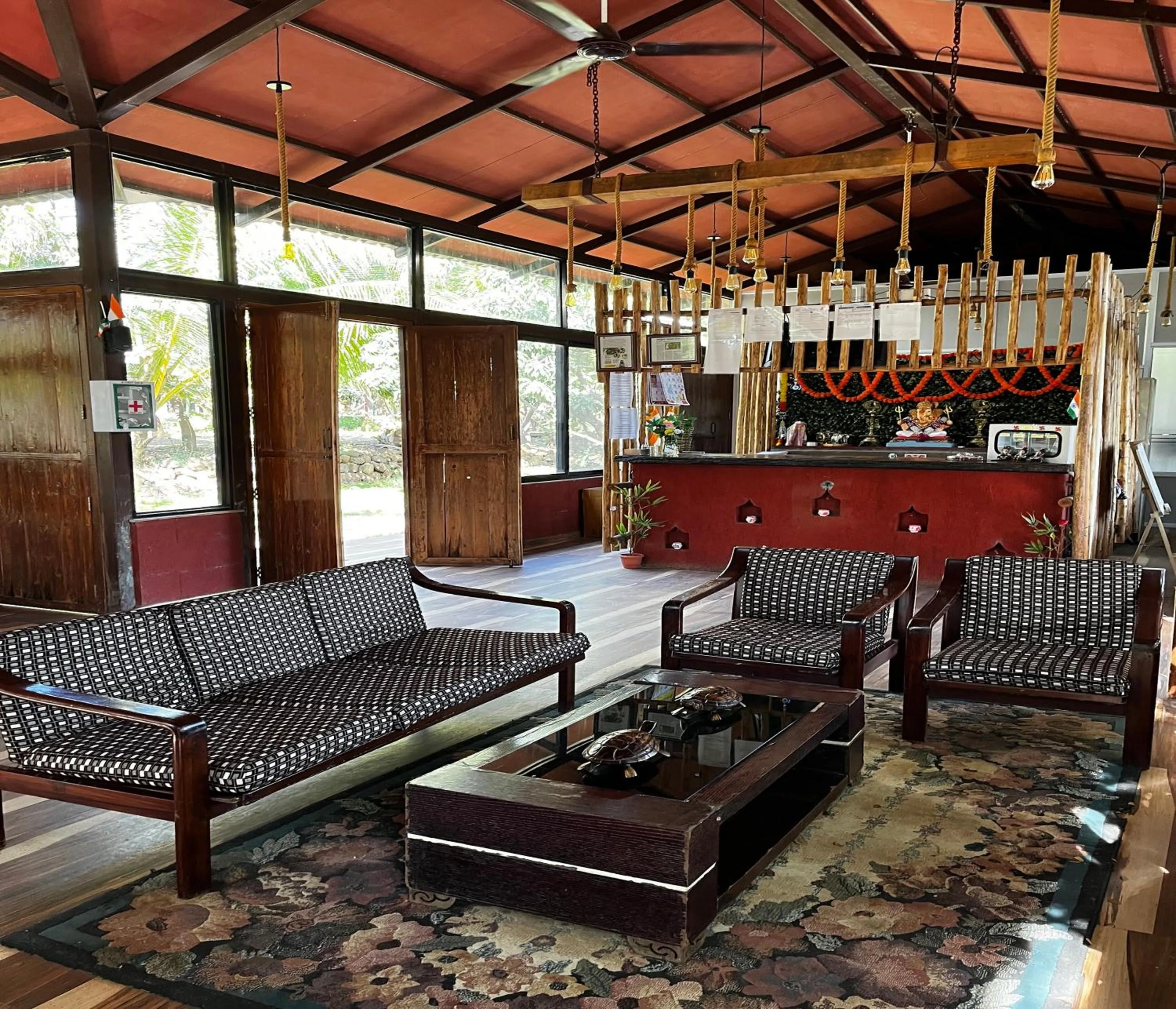 Seating area in Aranyagiri Countryside Resort, Near Pune