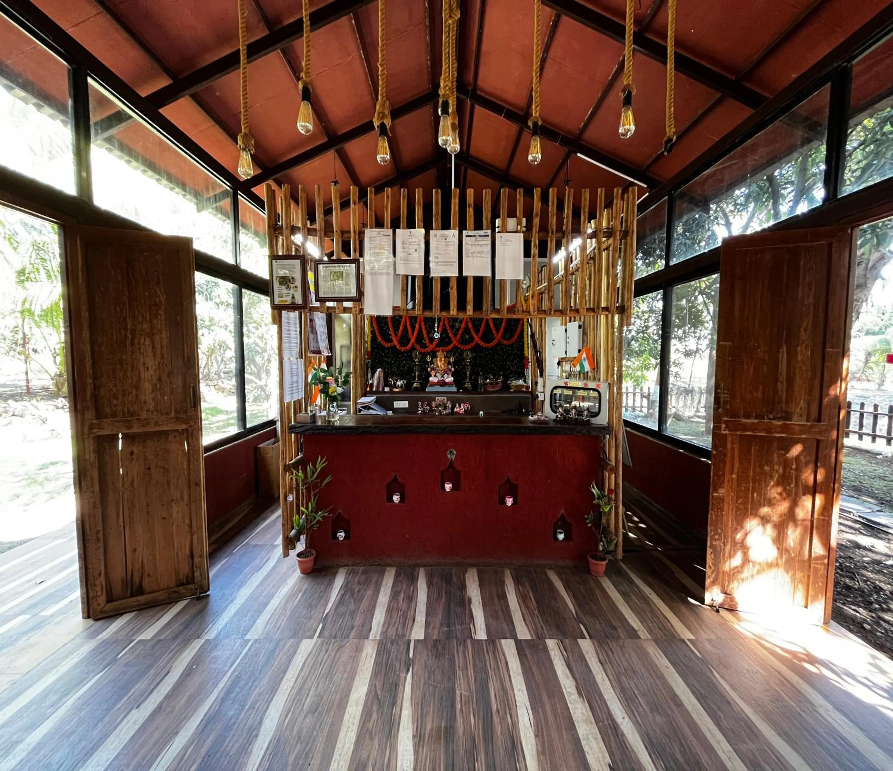 Lobby or reception in Aranyagiri Countryside Resort, Near Pune