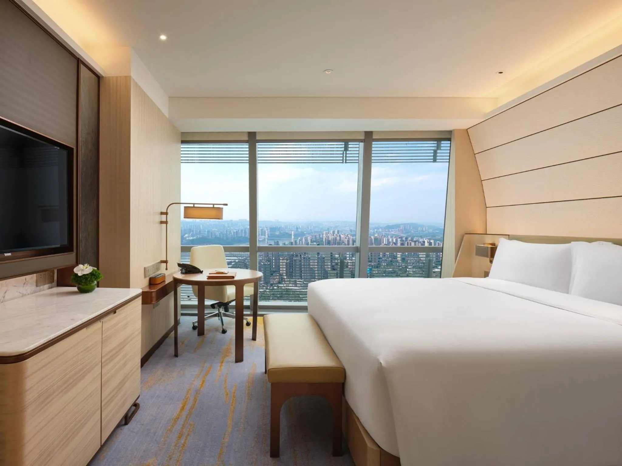 Photo of the whole room, Bed in InterContinental Chongqing Raffles City by IHG