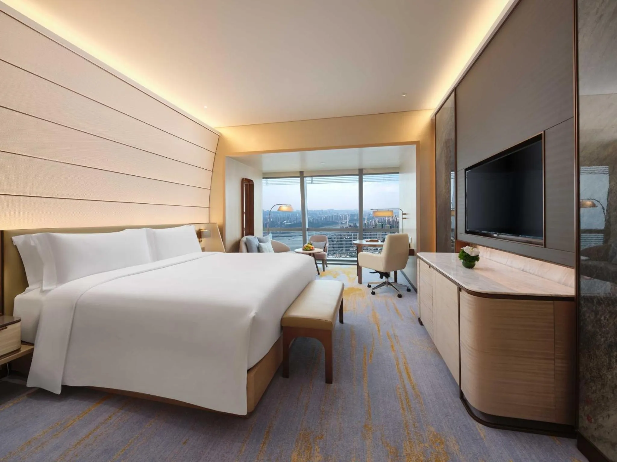 Photo of the whole room, Bed in InterContinental Chongqing Raffles City by IHG