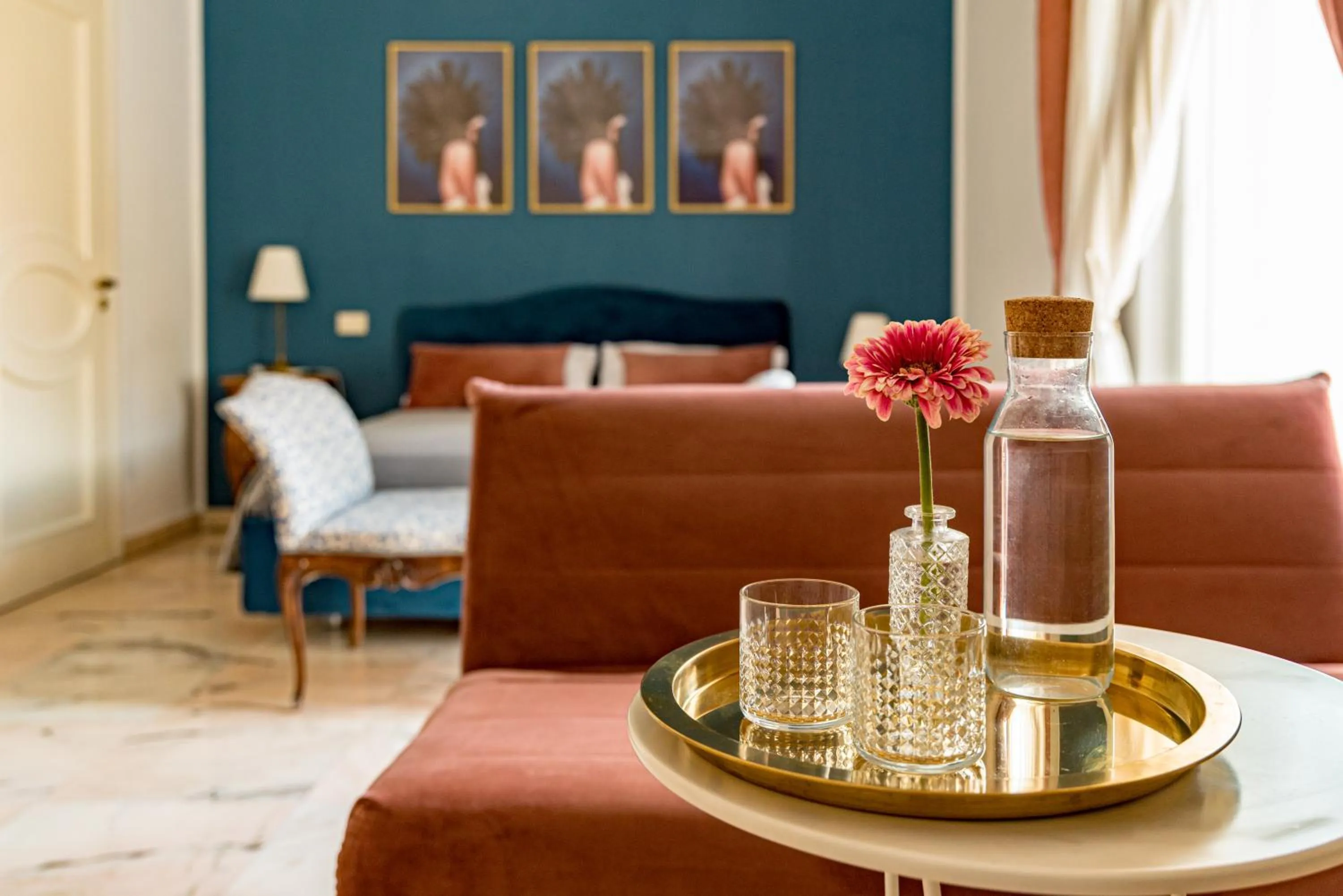 Living room in B&B Ruffo di Bagnara Palazzo Monumentale