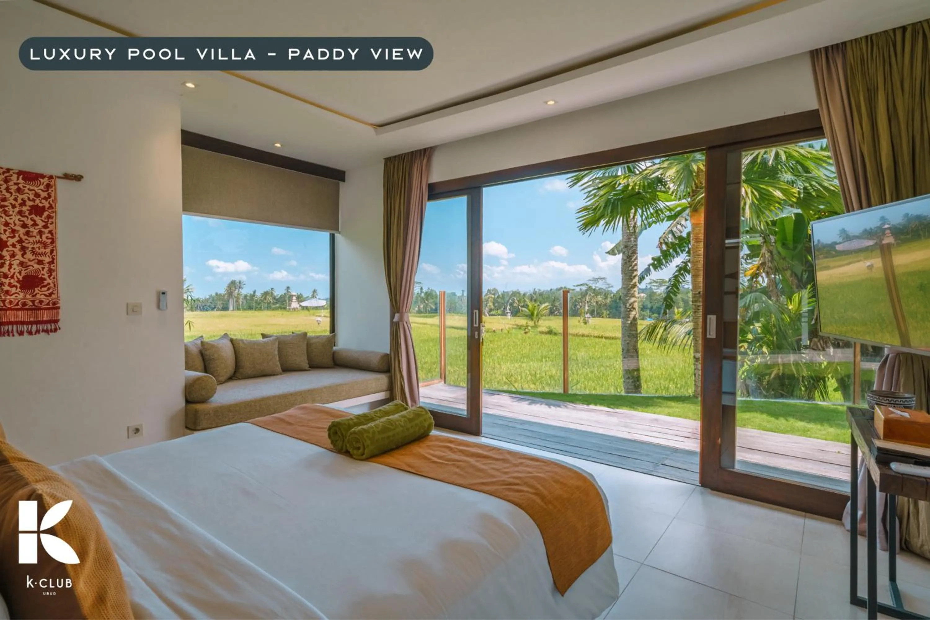 View (from property/room), Bed in K Club Ubud