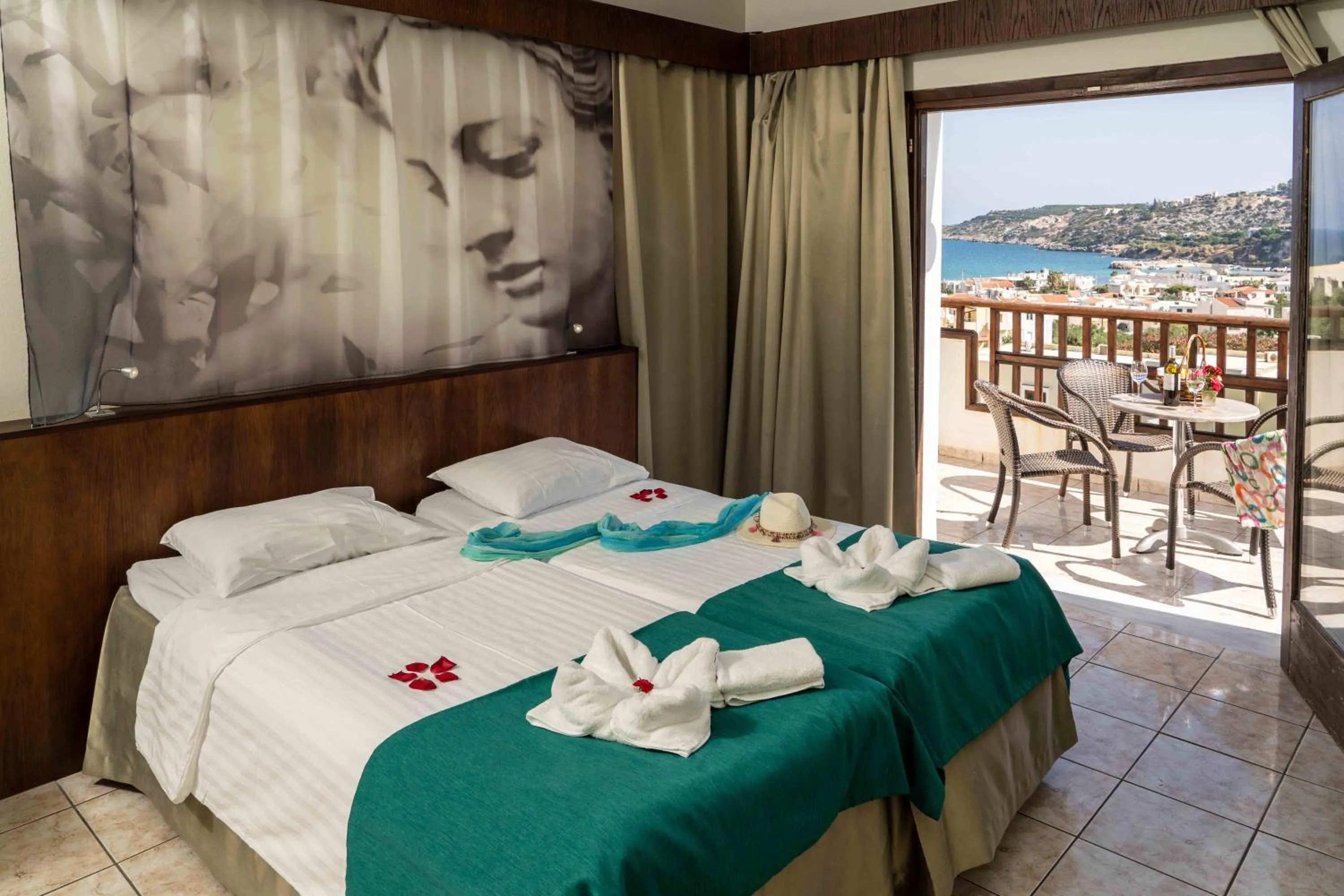 Bedroom, Bed in Almyrida Village & Waterpark