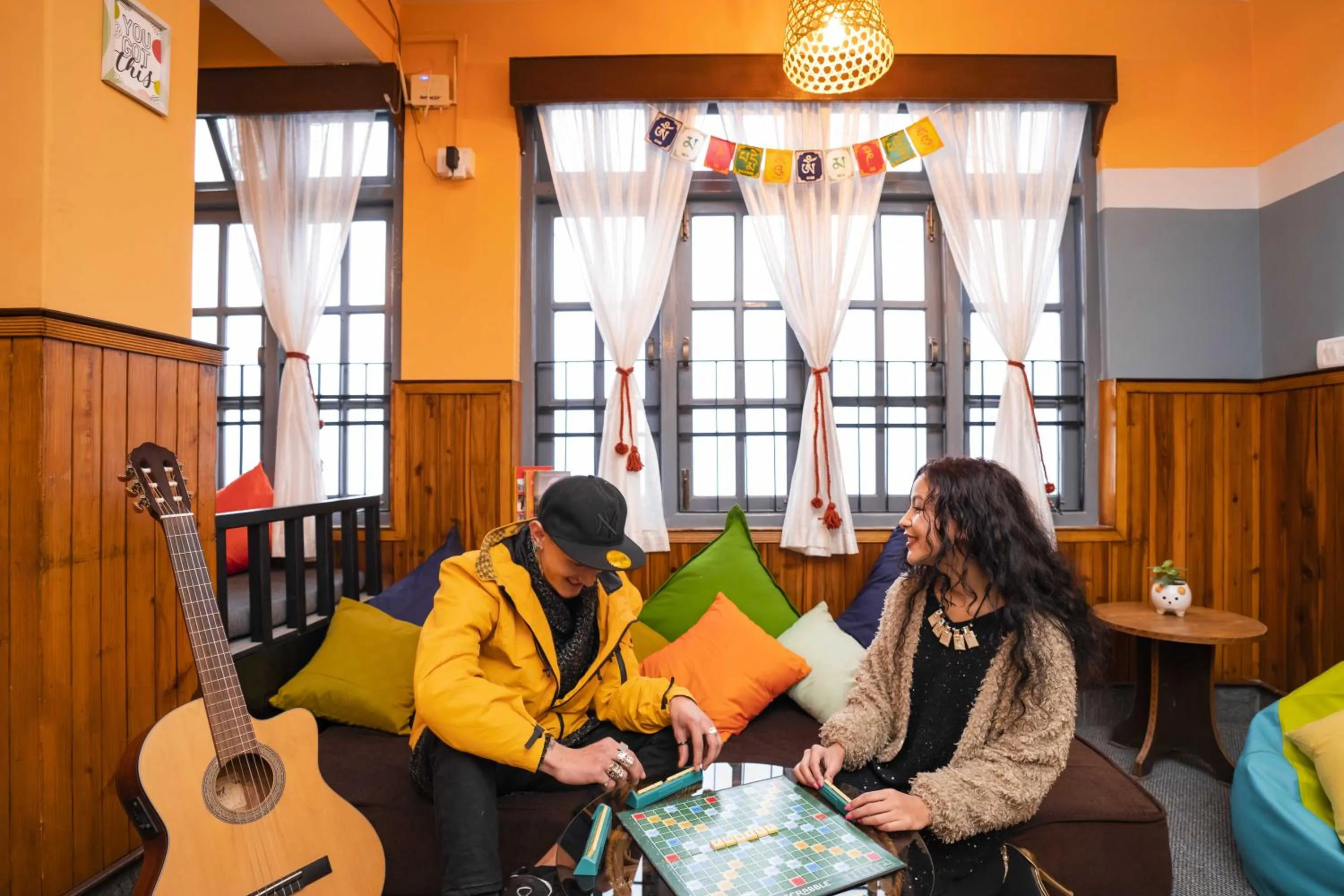 Living room in Zostel Gangtok
