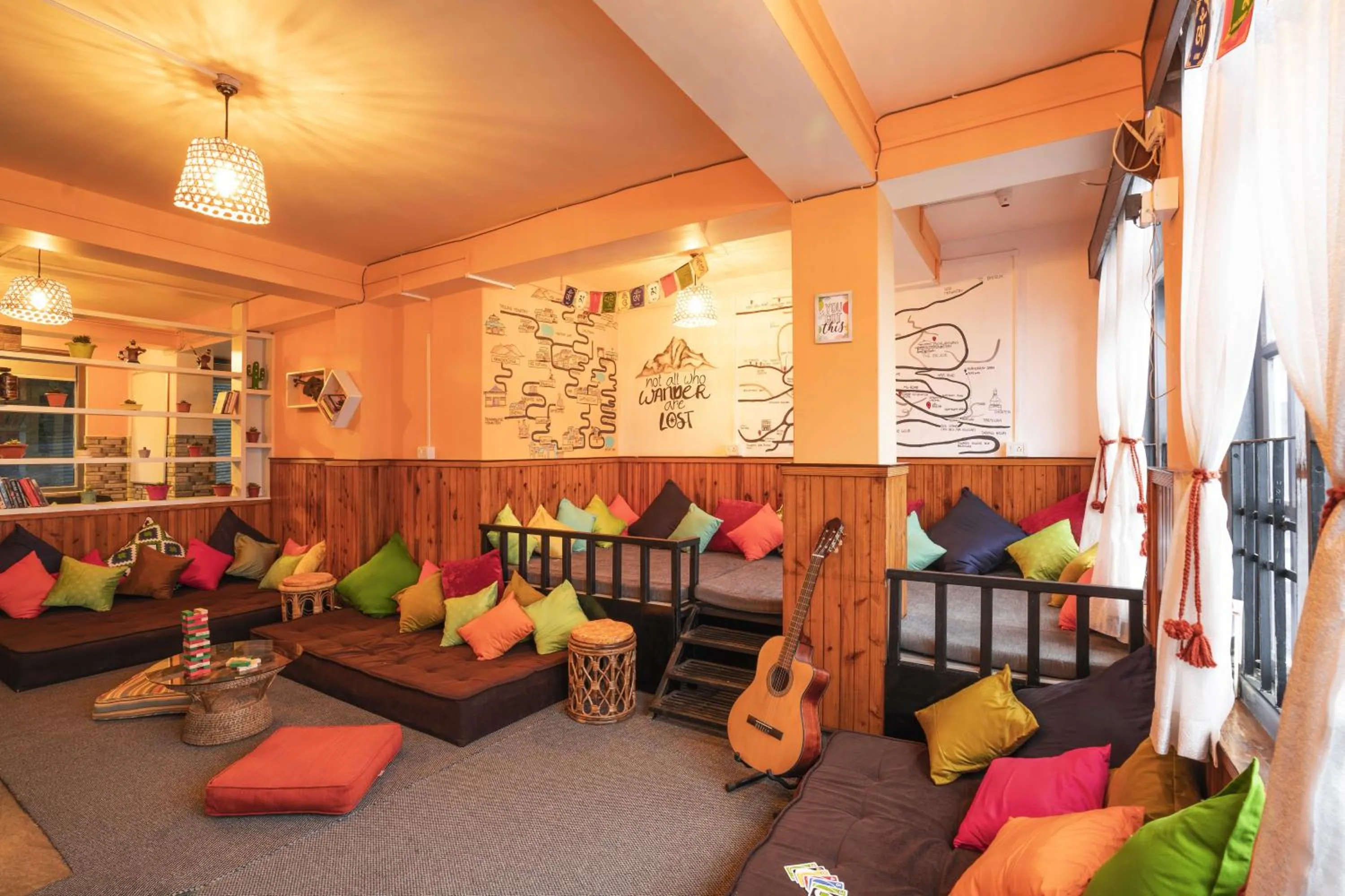 Living room in Zostel Gangtok